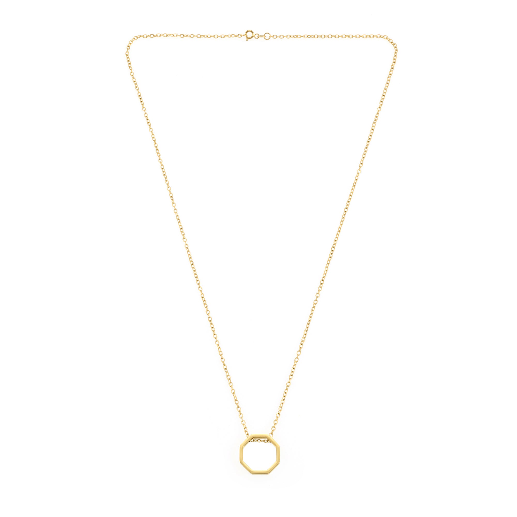 Empty Octagon Necklace in Gold