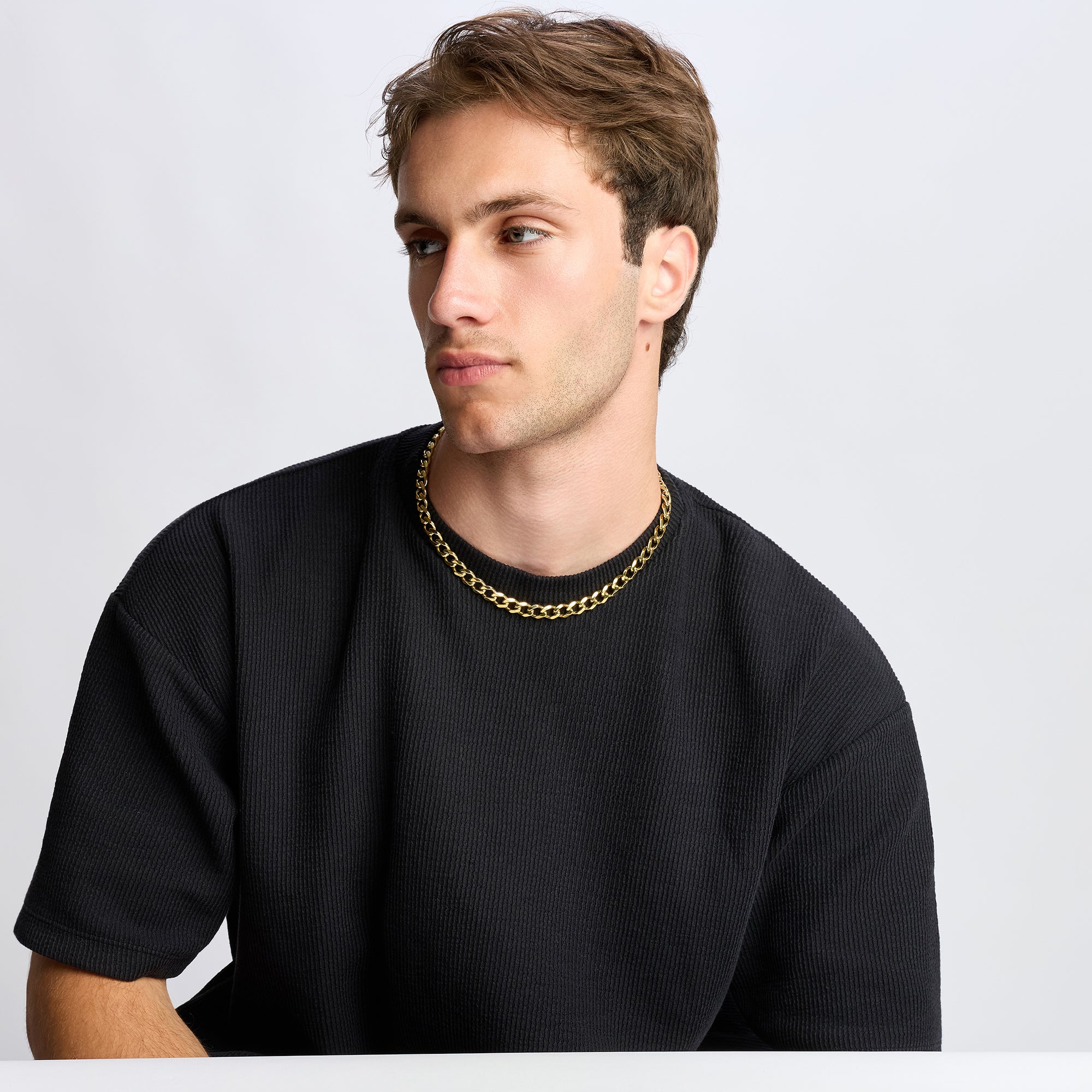 Curb Chain Necklace in Gold