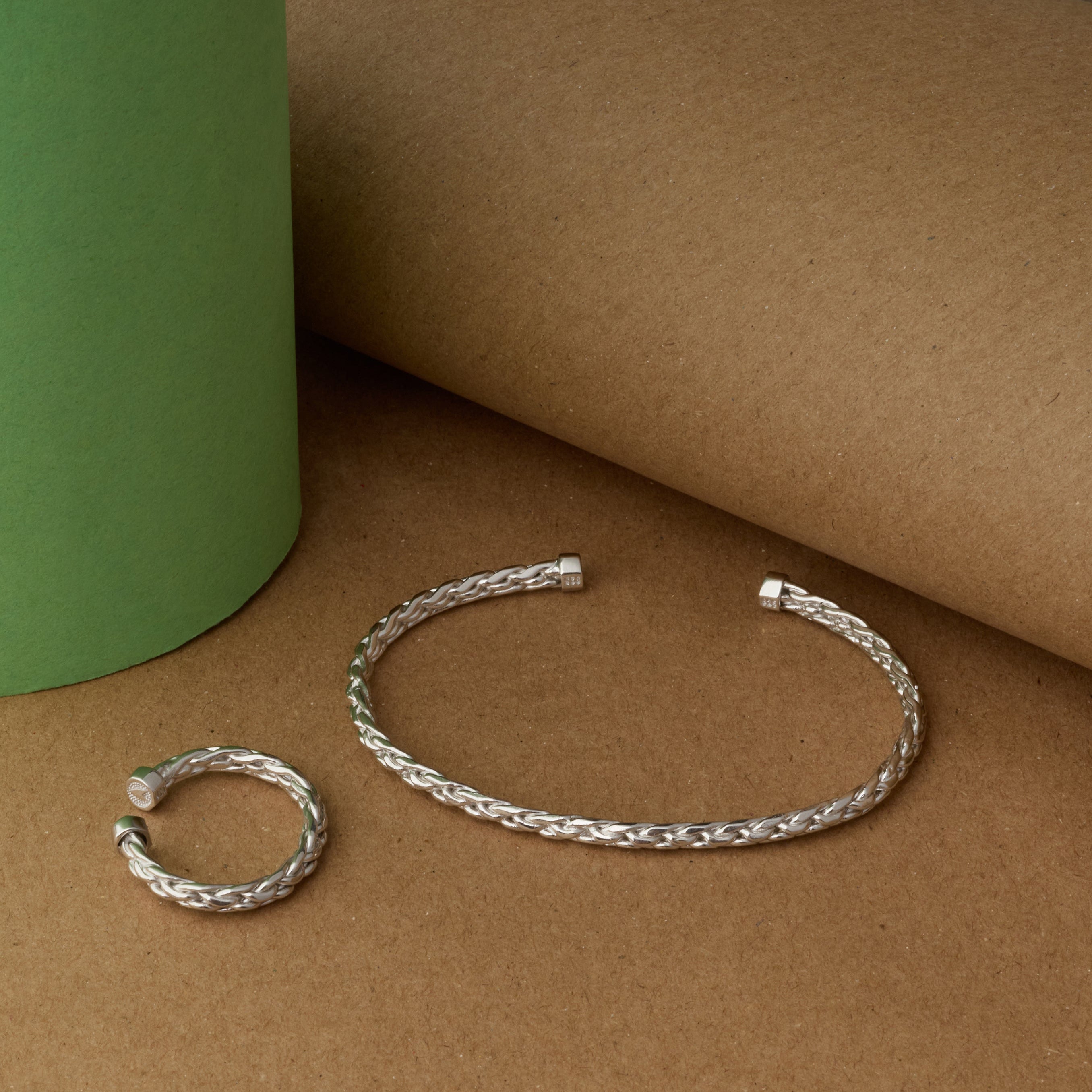 Mesh Bangle in Silver