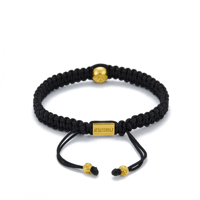Skull Macrame Bracelet in Gold