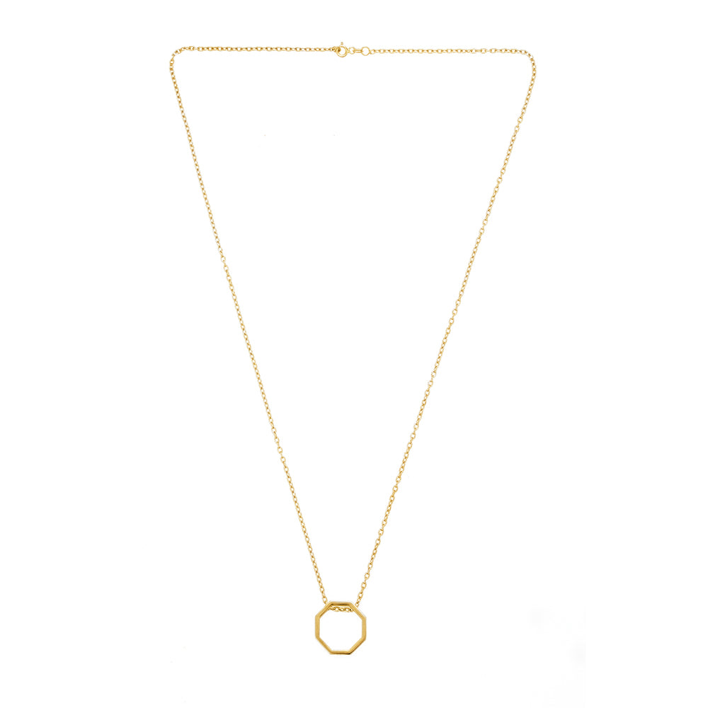 Empty Octagonal Necklace in Gold