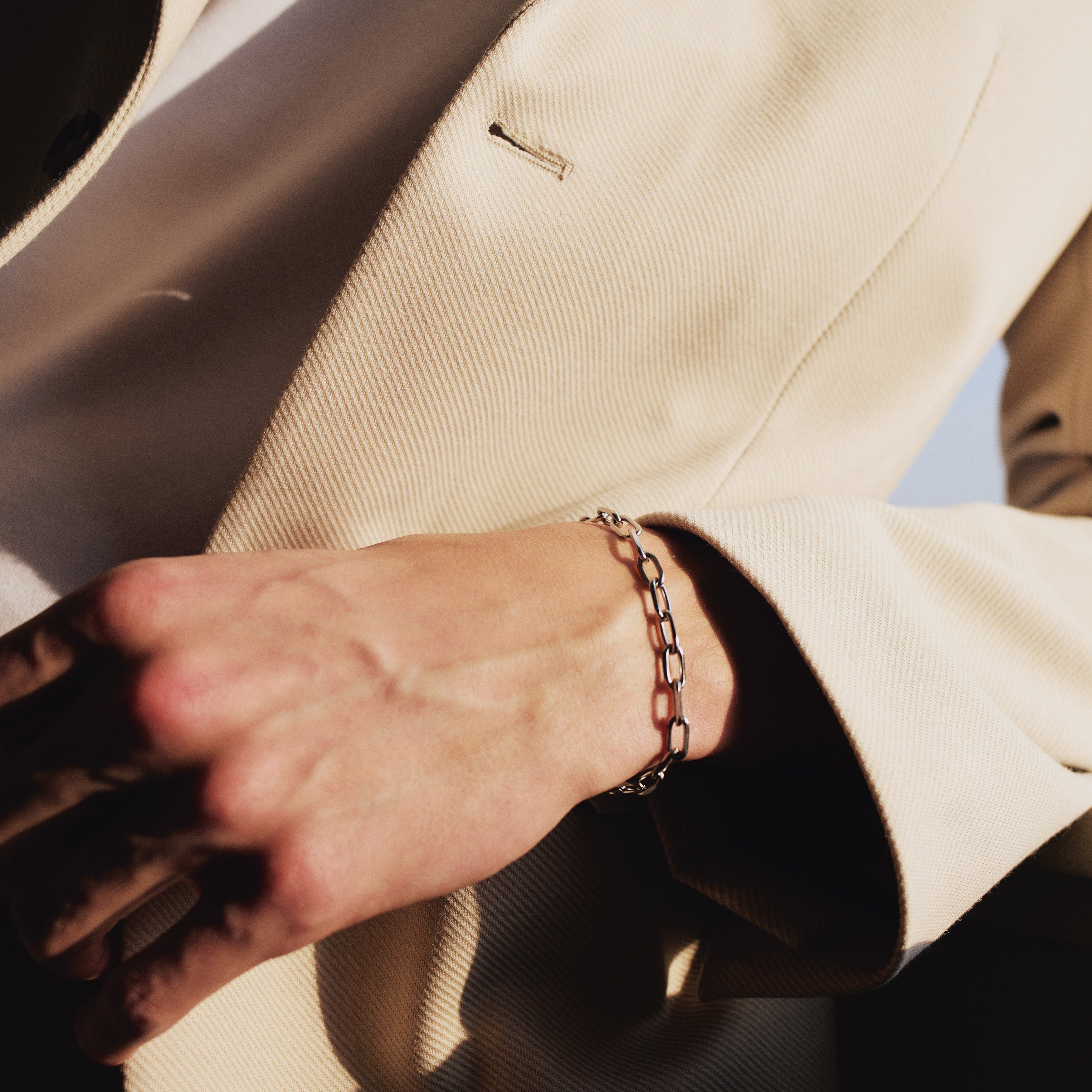 Gümüş Forsa Erkek Zincir Bileklik