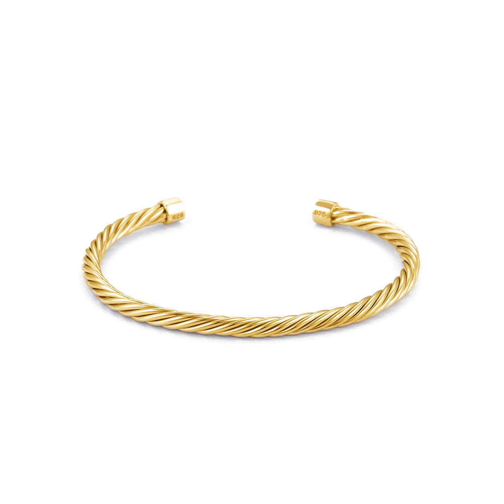Helical Chain Bangle in Gold