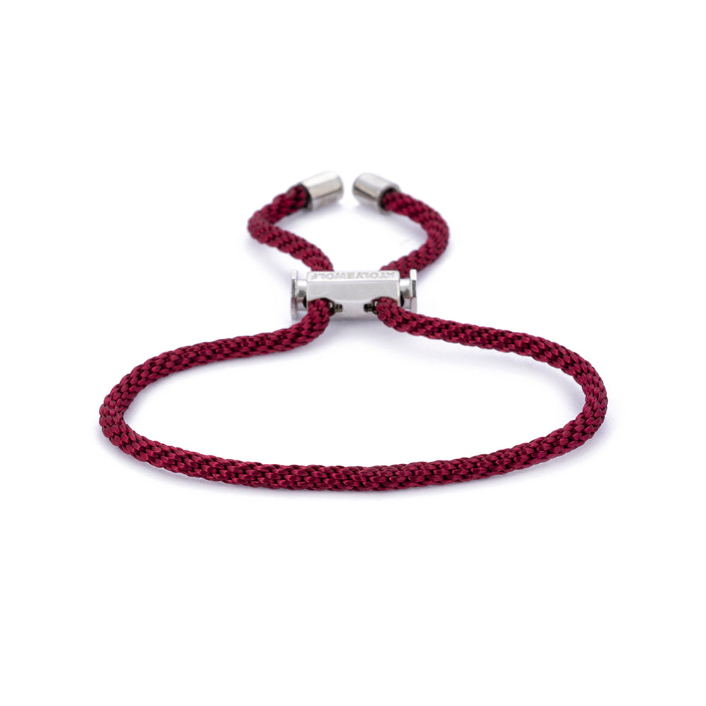 Gümüş Bordo Bağcık Bileklik