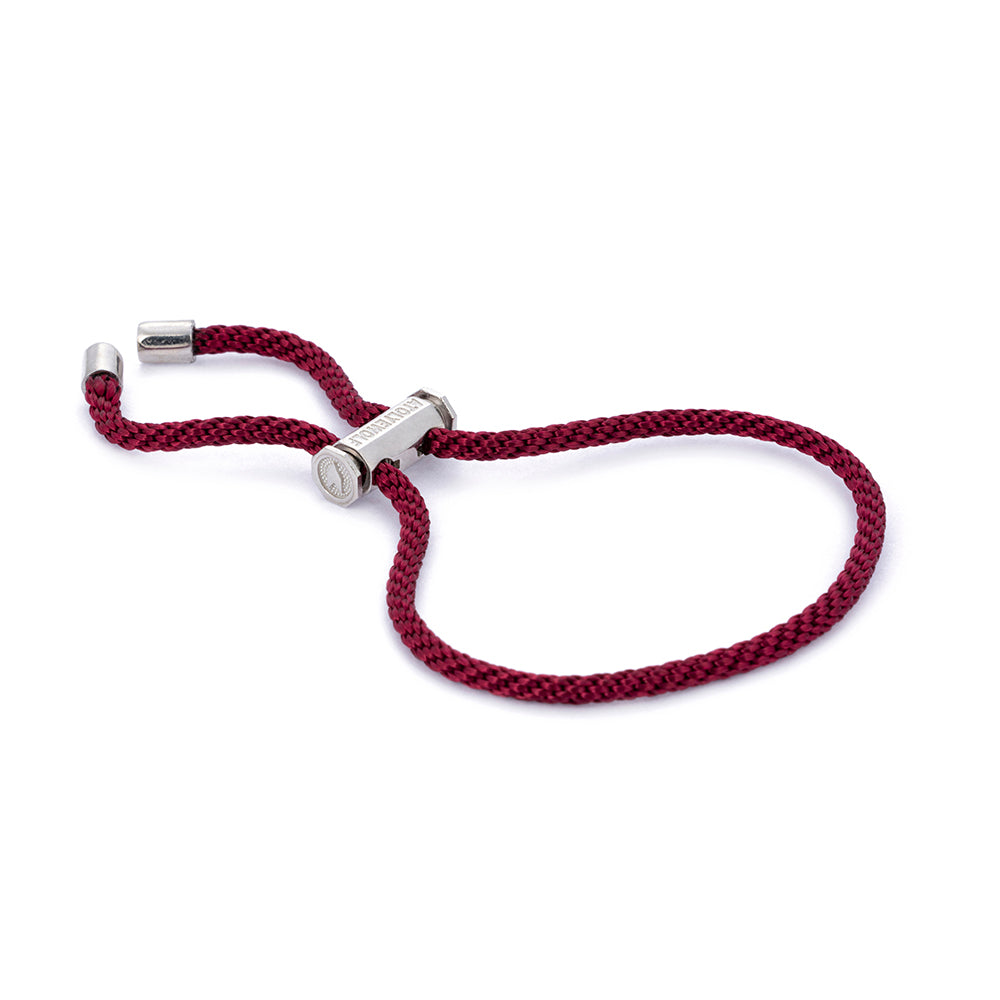 Gümüş Bordo Bağcık Bileklik