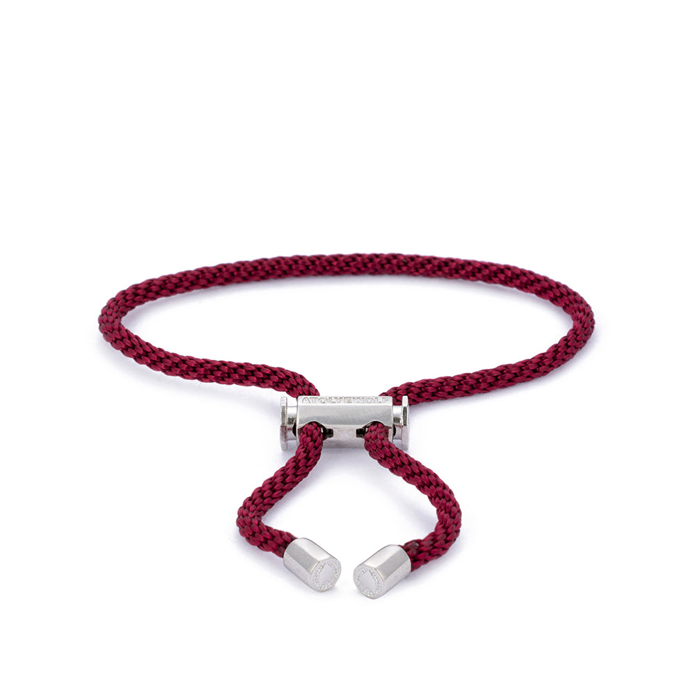 Gümüş Bordo Bağcık Bileklik
