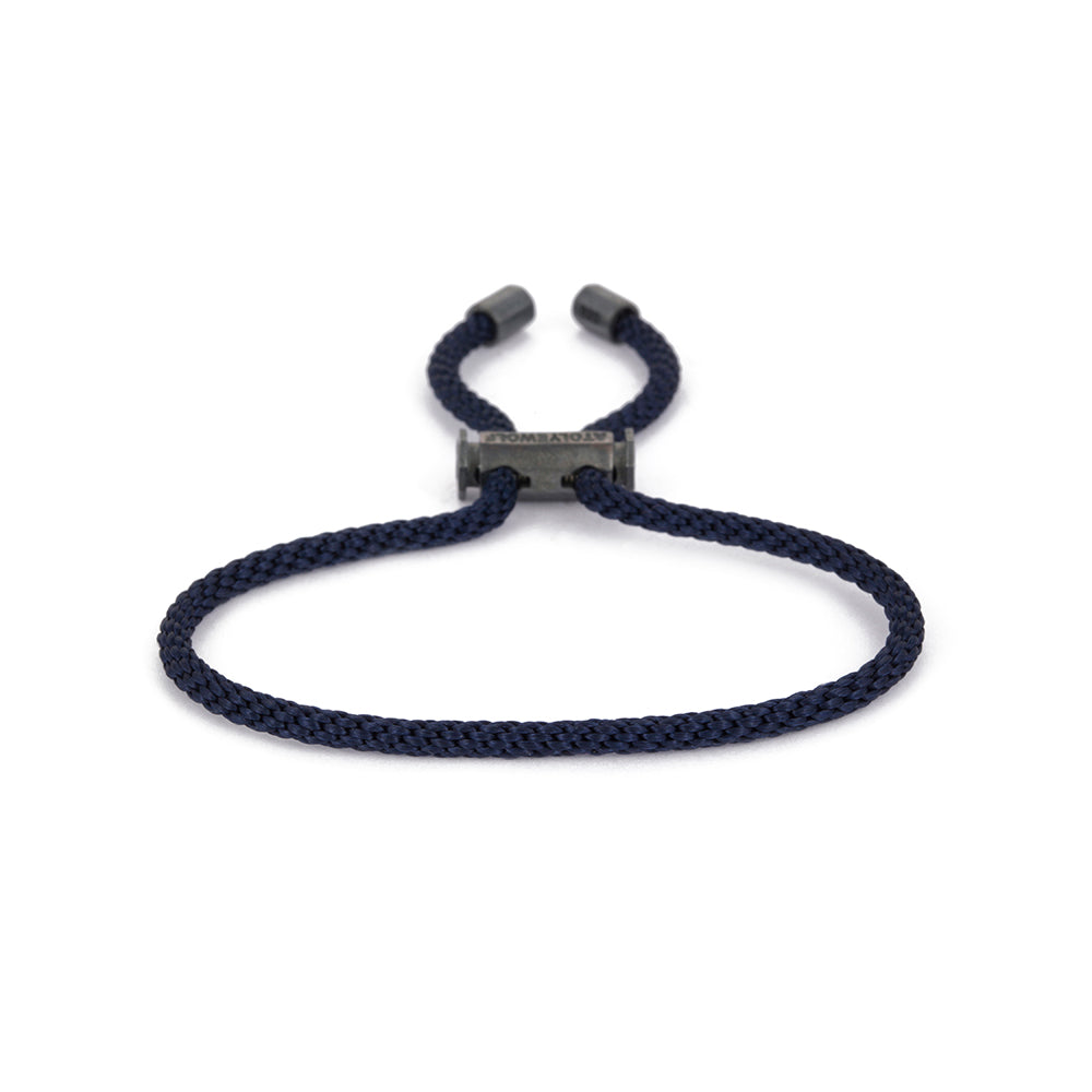 Navy Blue Lace Bracelet in Oxide