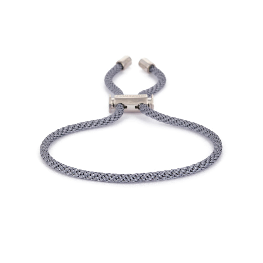 Grey Lace Bracelet in Silver