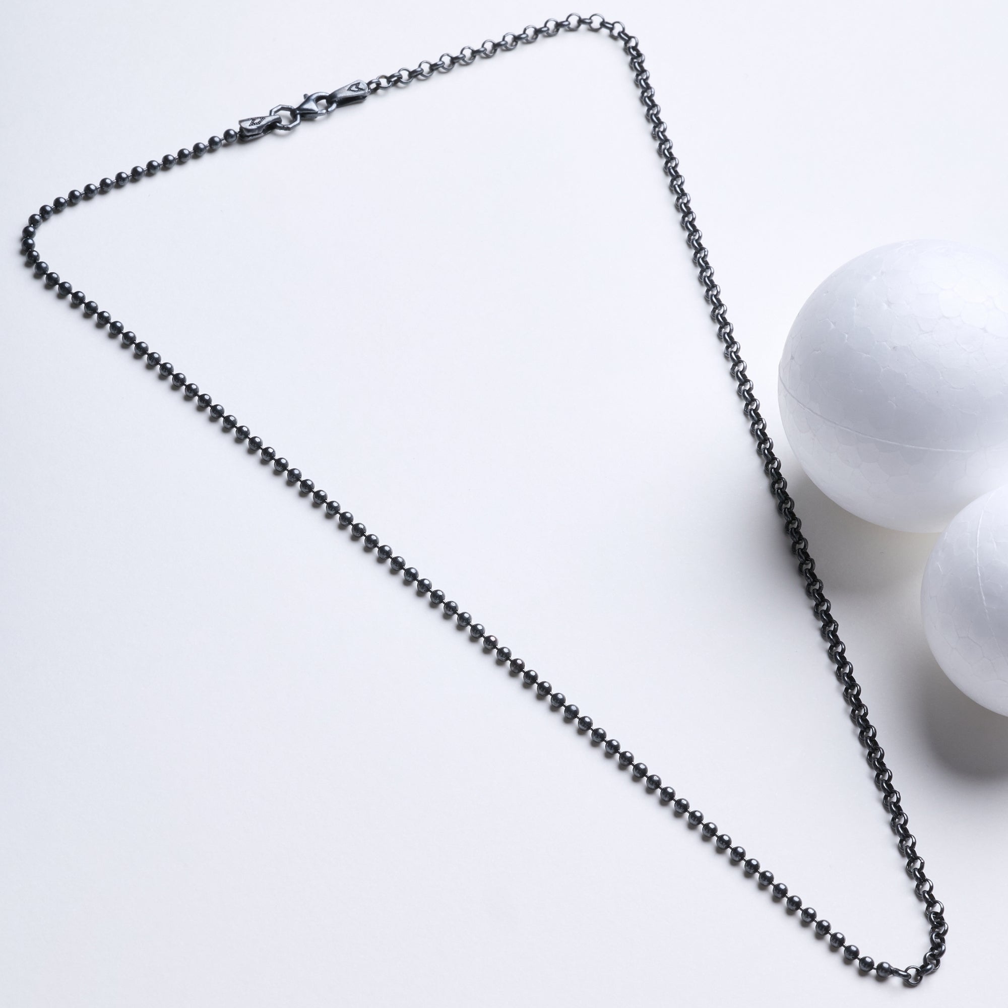 Ball Rolo Necklace in Oxide