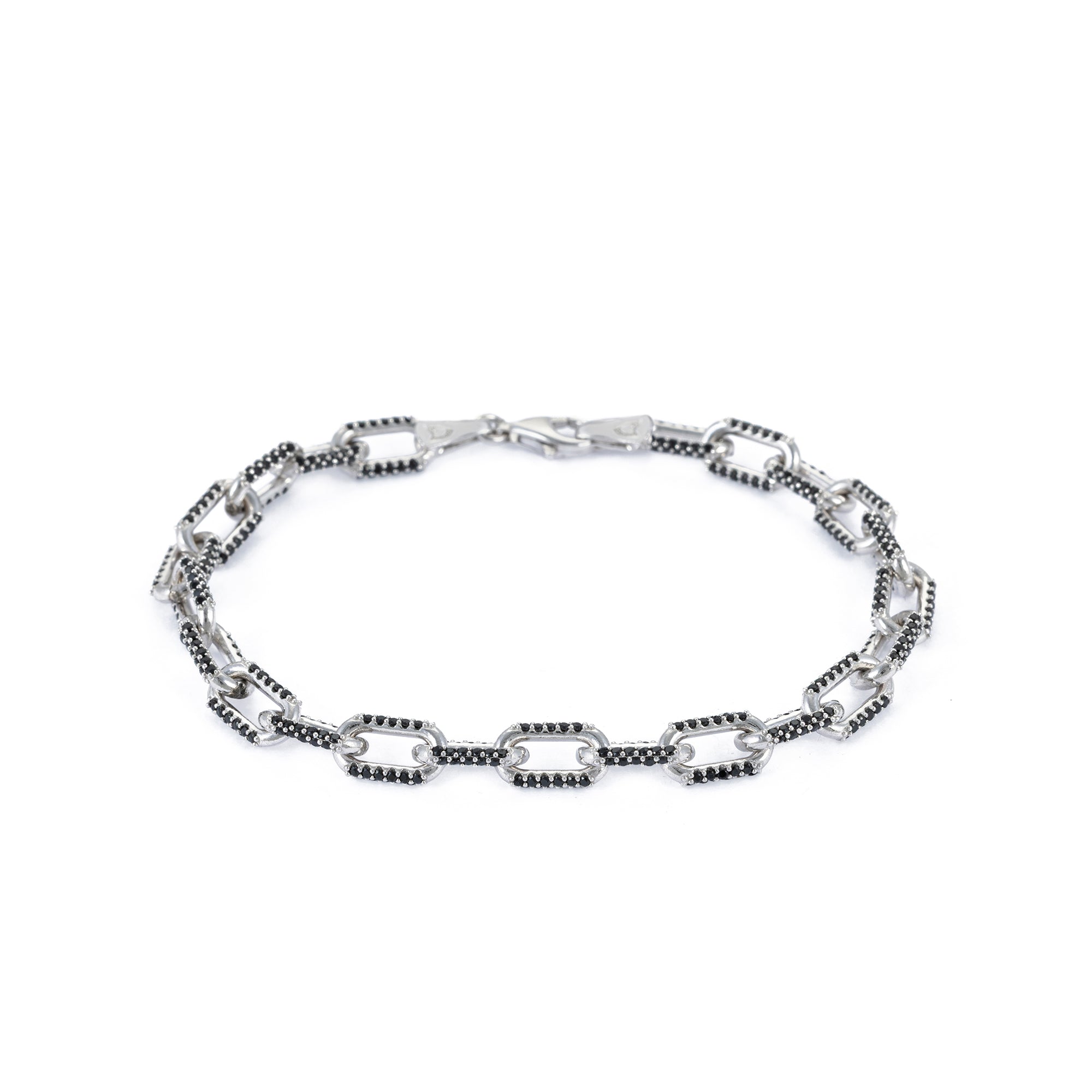 Black Stone Forsa Bracelet in Silver