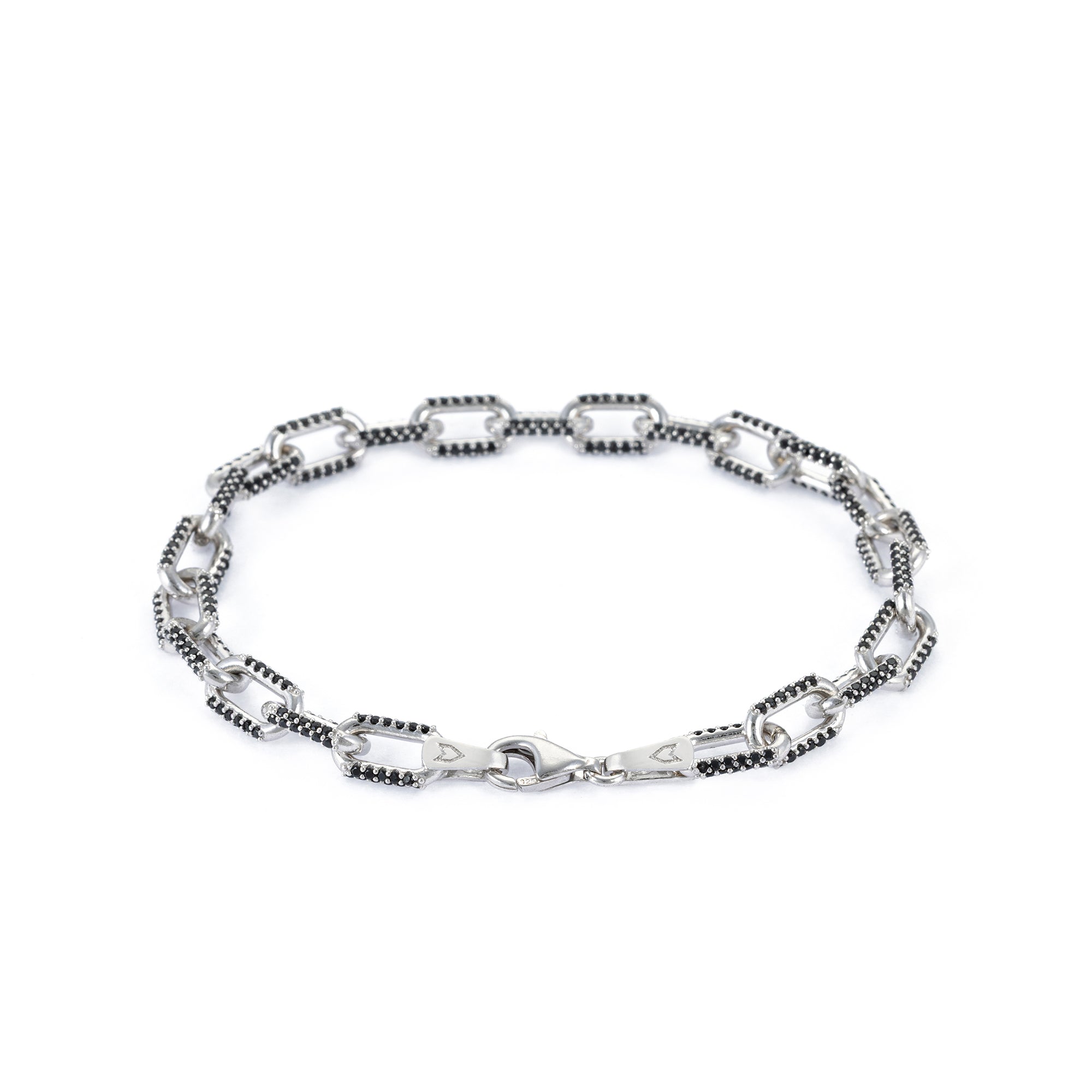 Black Stone Forsa Bracelet in Silver