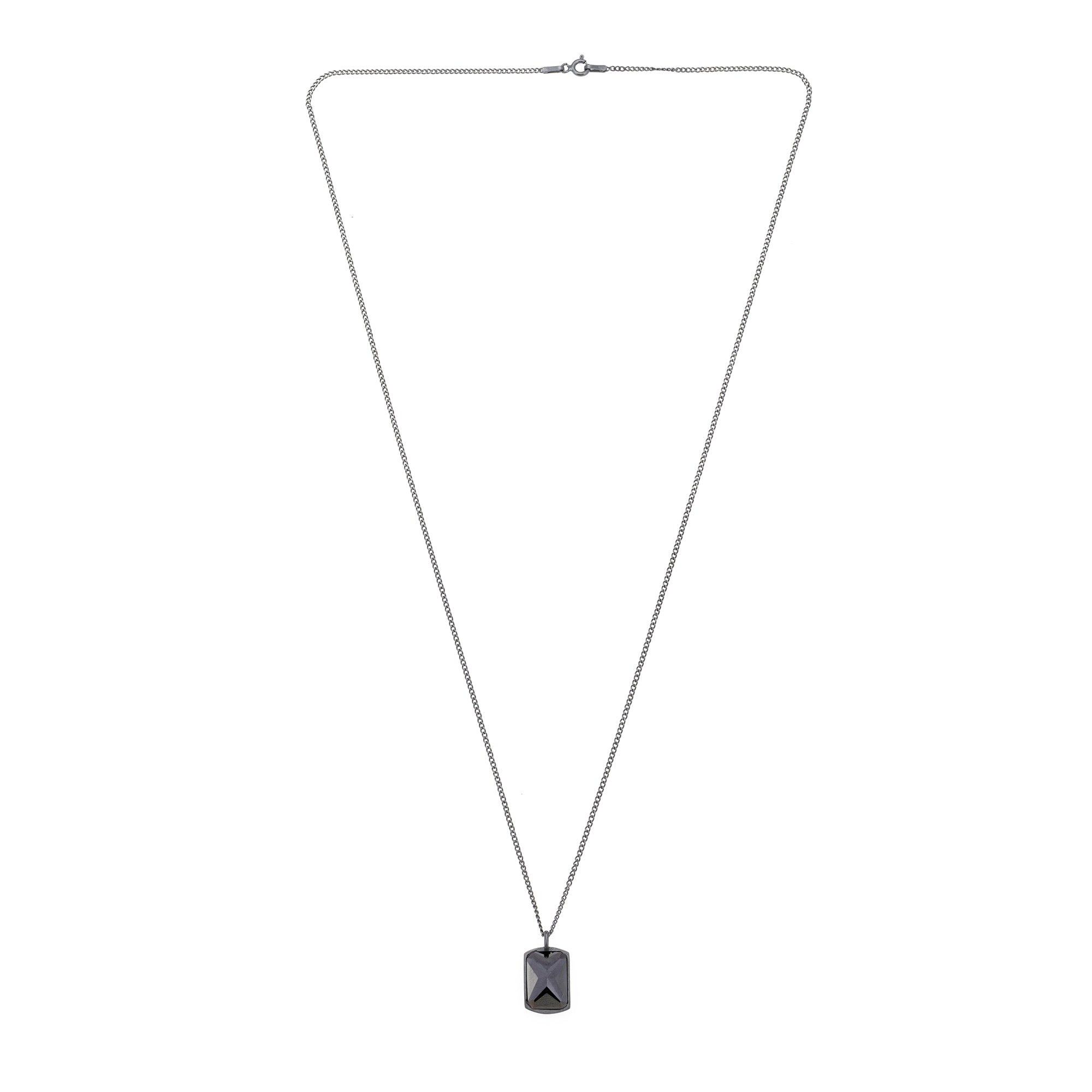 Black Stone Necklace in Oxide