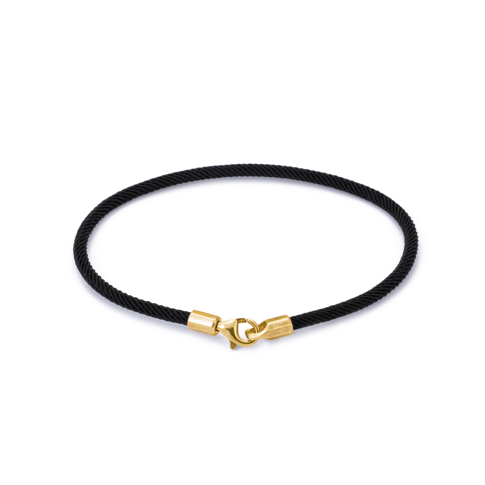 Black Woven Bracelet in Gold