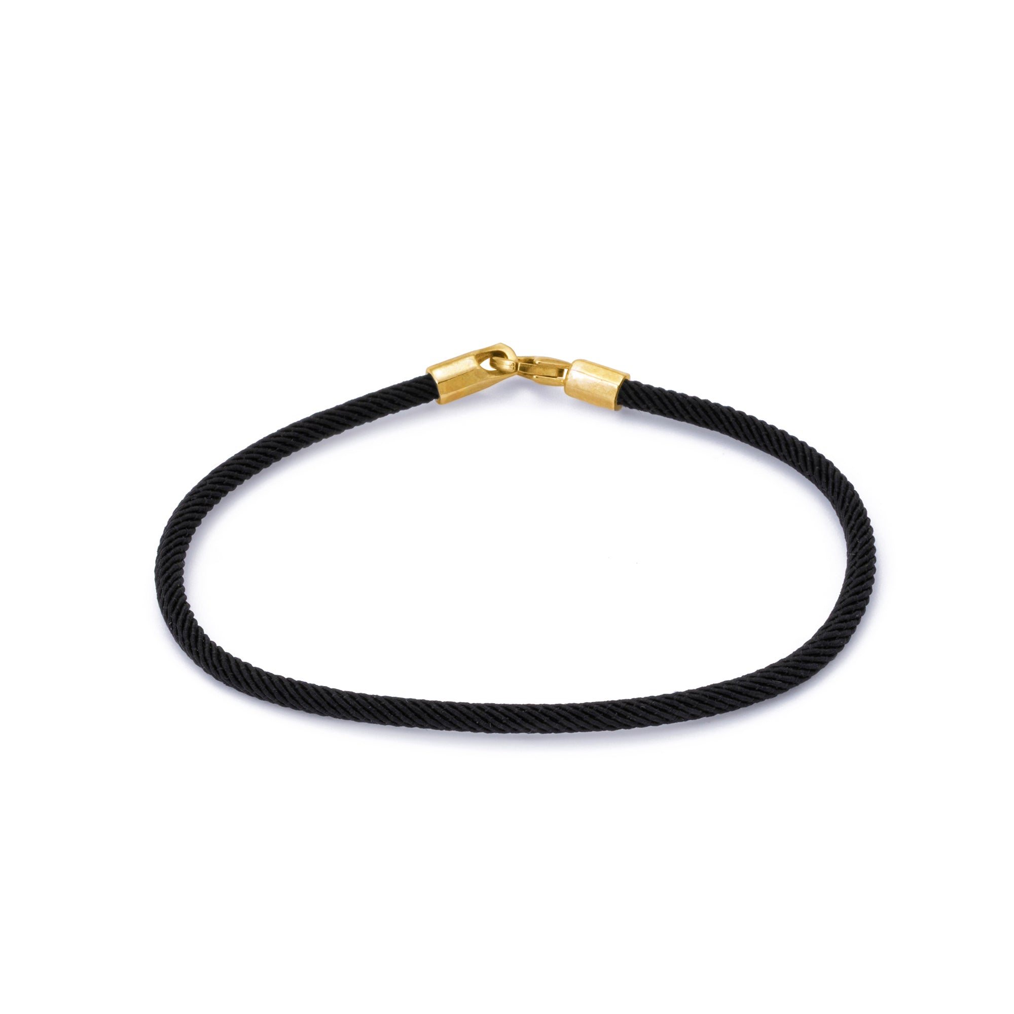 Black Woven Bracelet in Gold