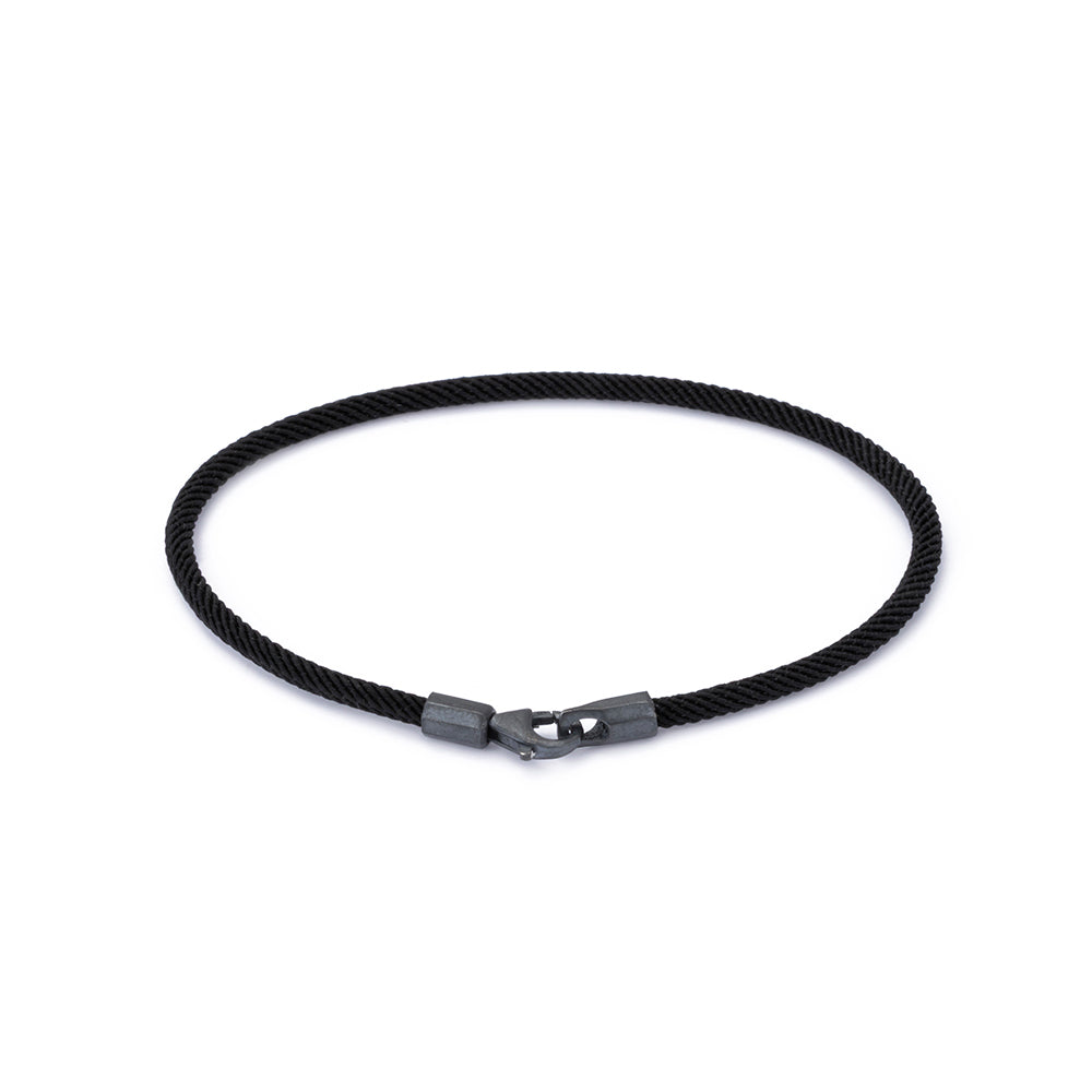 Black Woven Bracelet in Oxide
