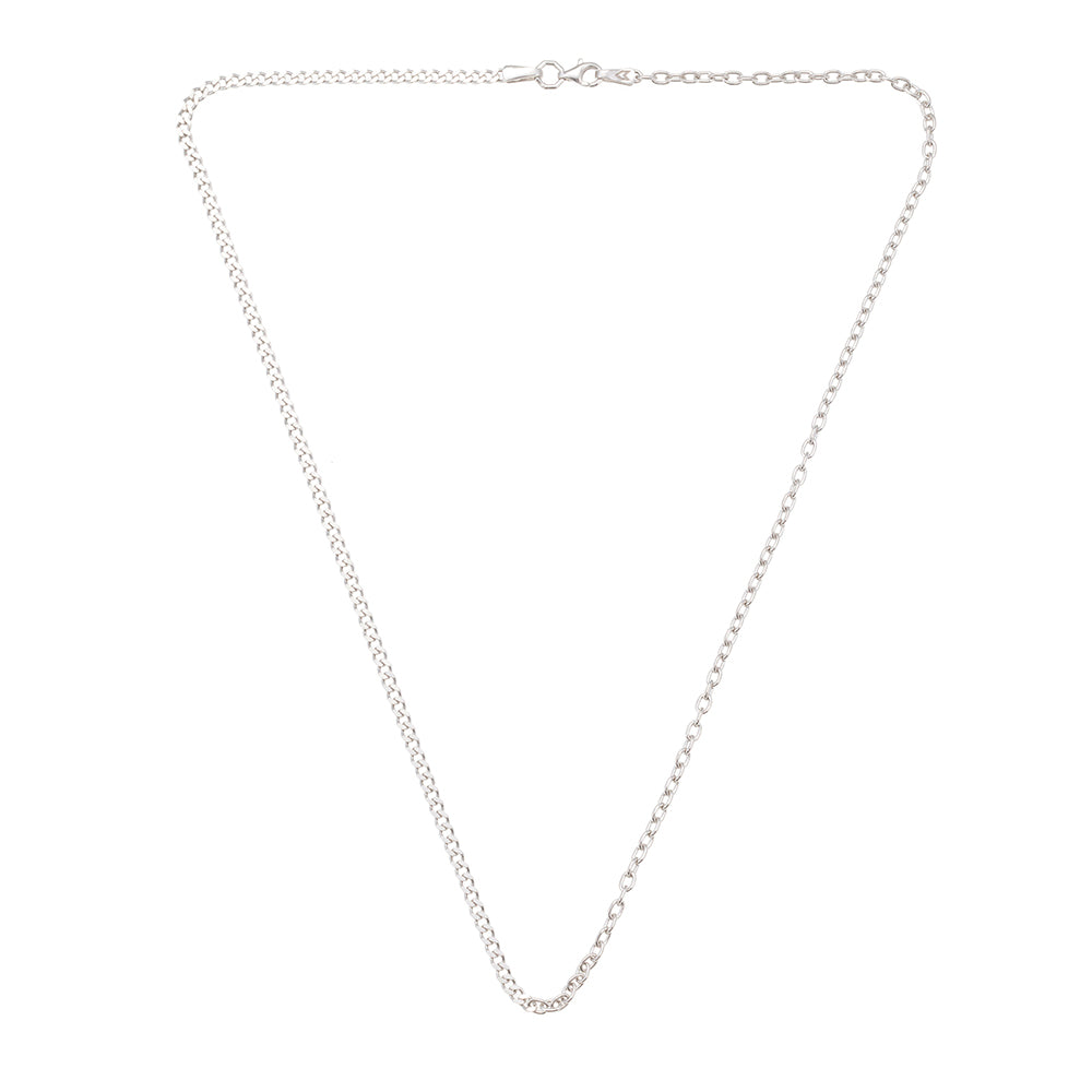 Cable Curb Necklace in Silver