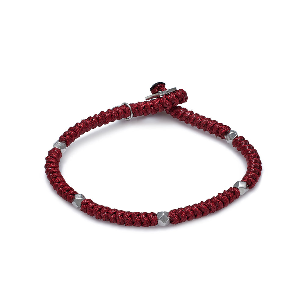 Gümüş Bordo Yılan Bileklik