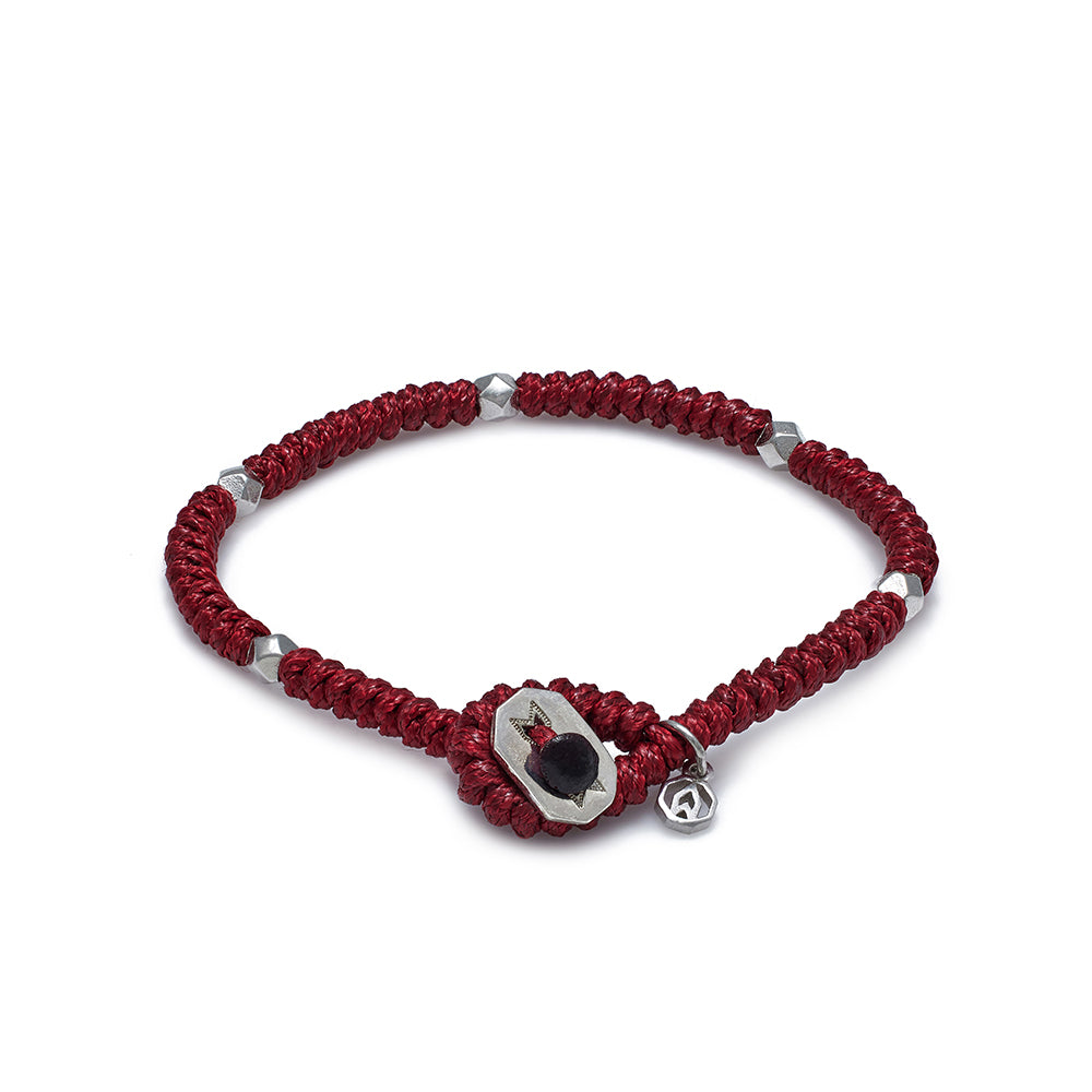 Gümüş Bordo Yılan Bileklik