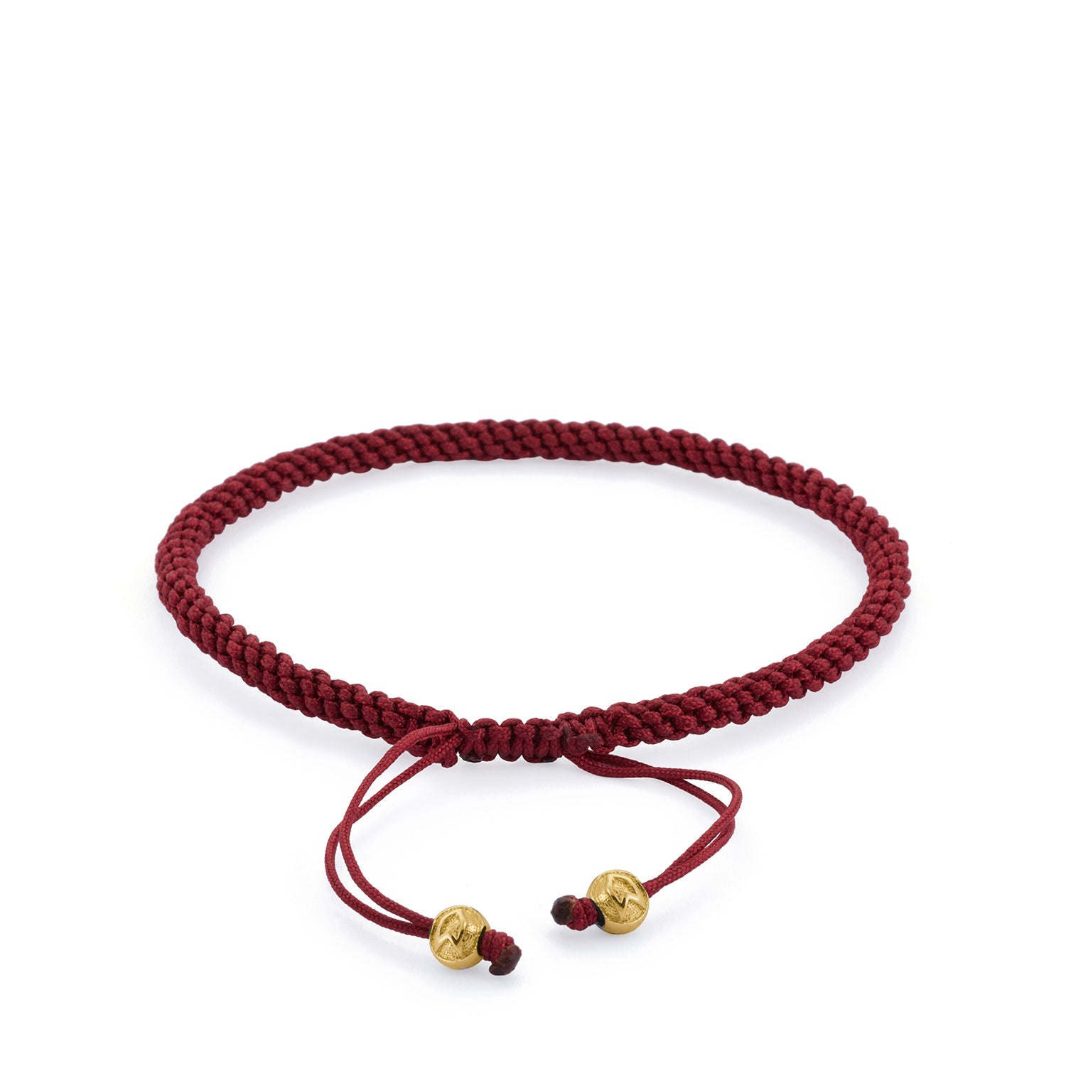Claret Red Knot Bracelet in Gold