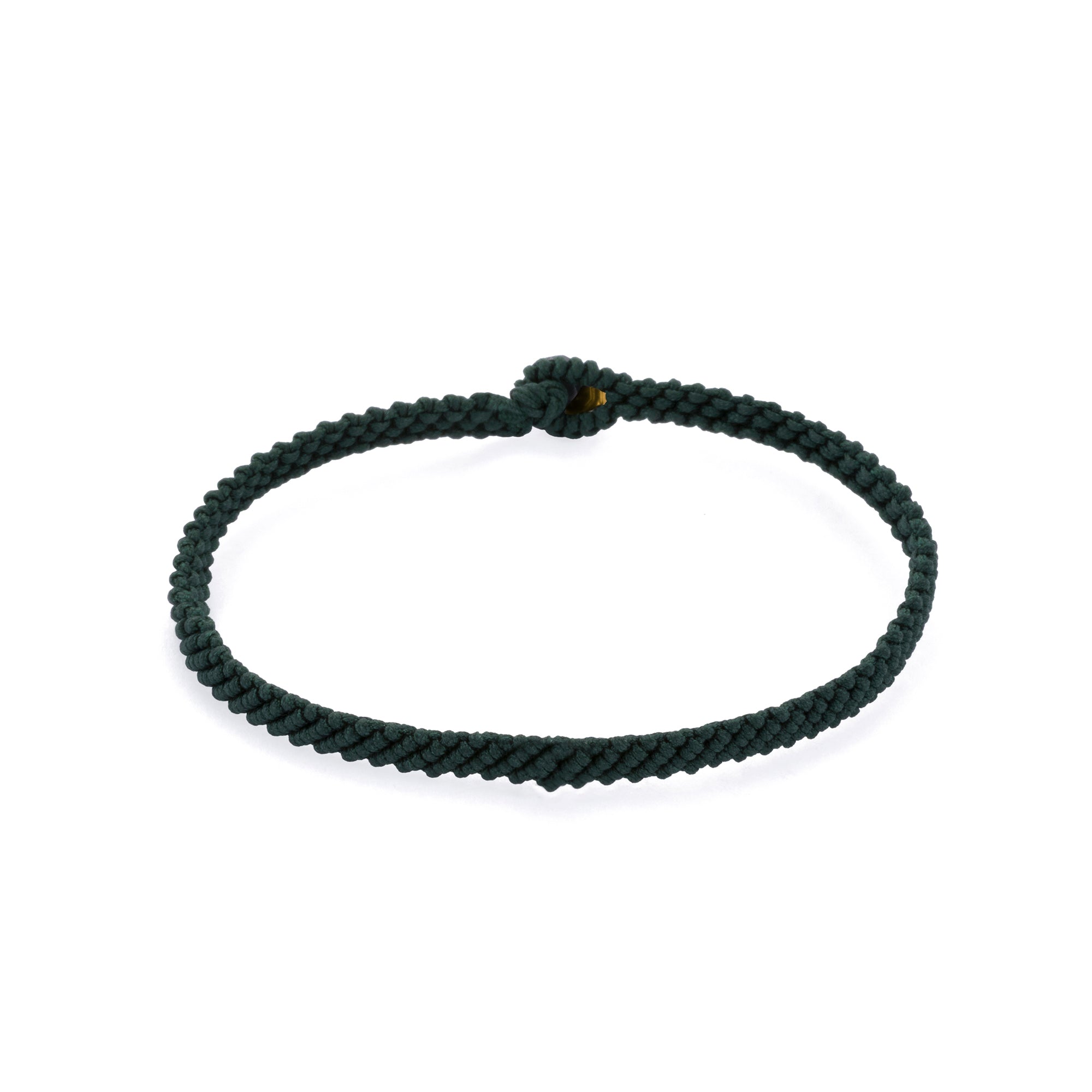 Green Macrame Bracelet in Gold