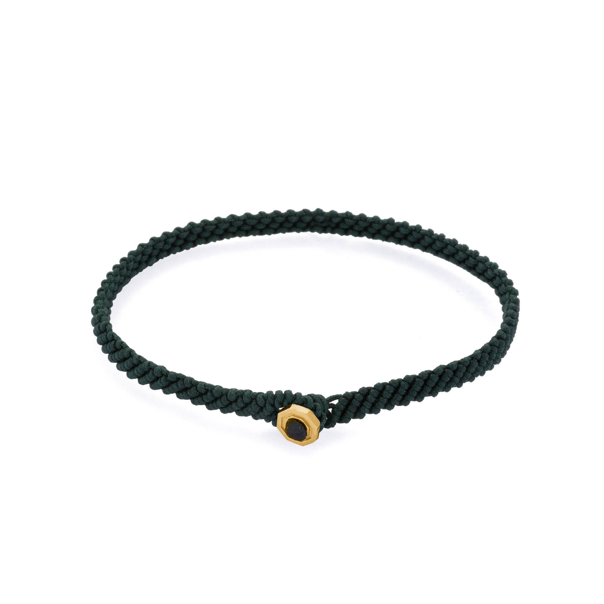 Green Macrame Bracelet in Gold