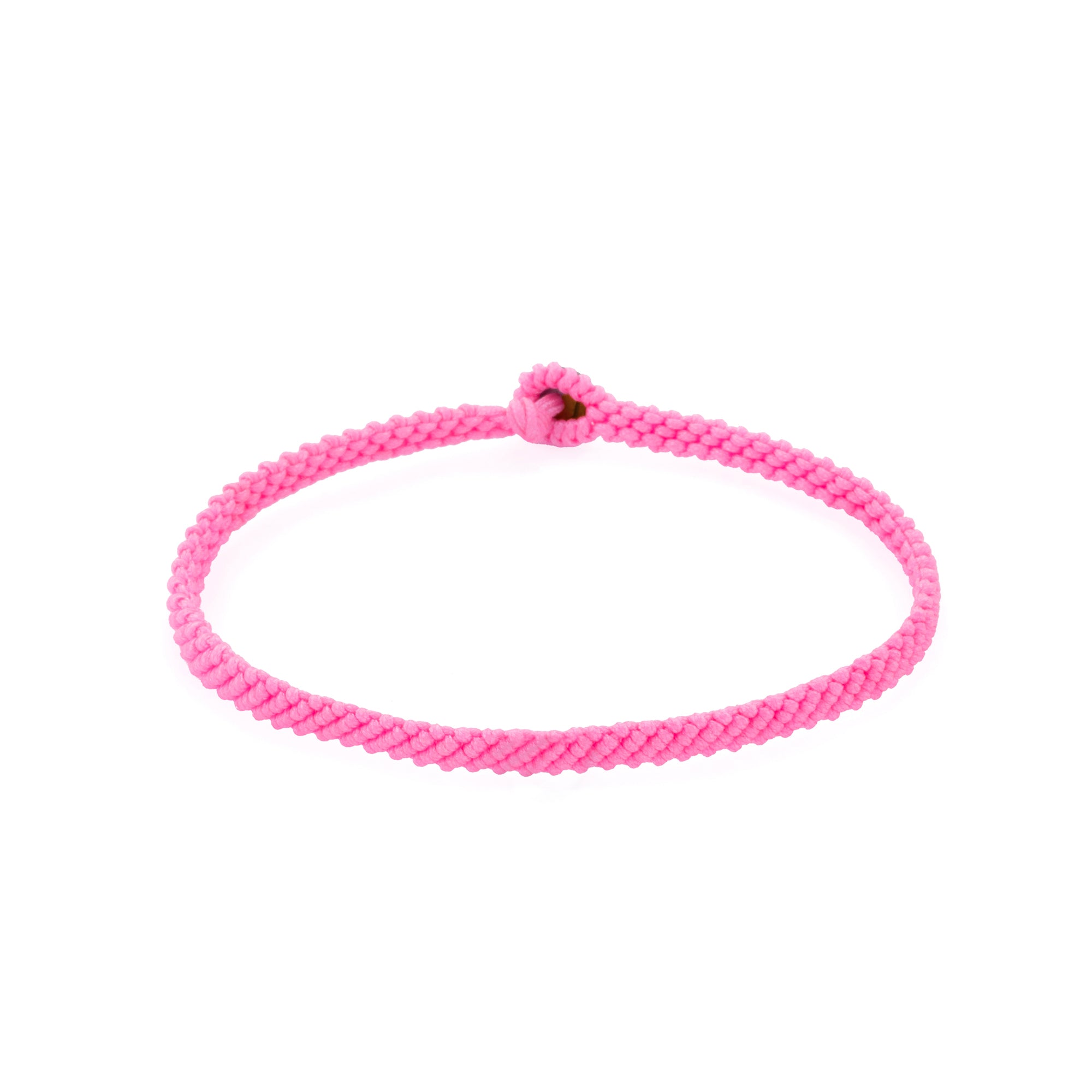 Pink Macrame Bracelet in Gold