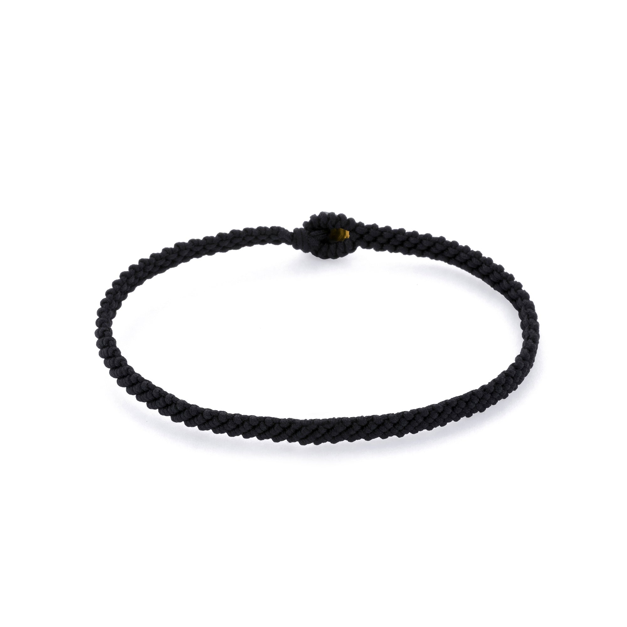 Black Macrame Bracelet in Gold