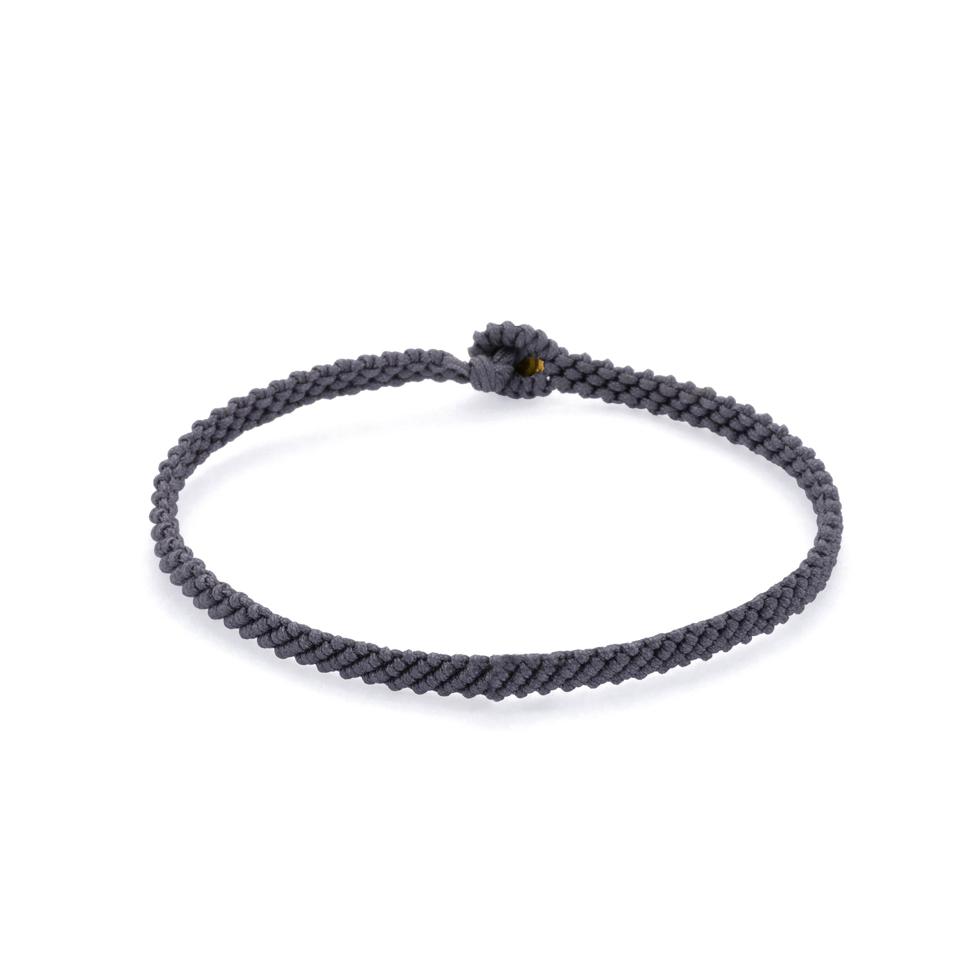 Grey Macrame Bracelet in Gold
