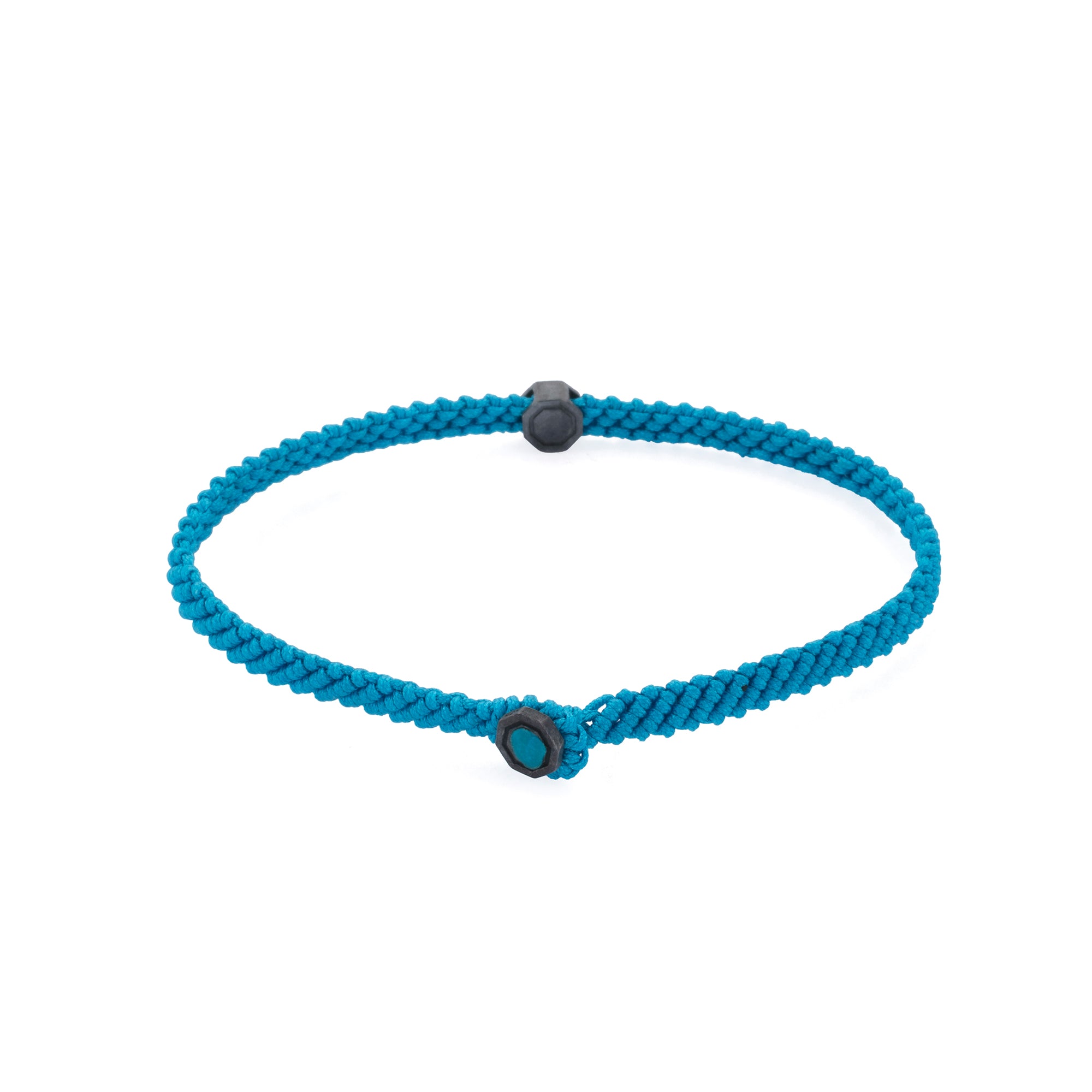Blue Macrame Bracelet in Oxide