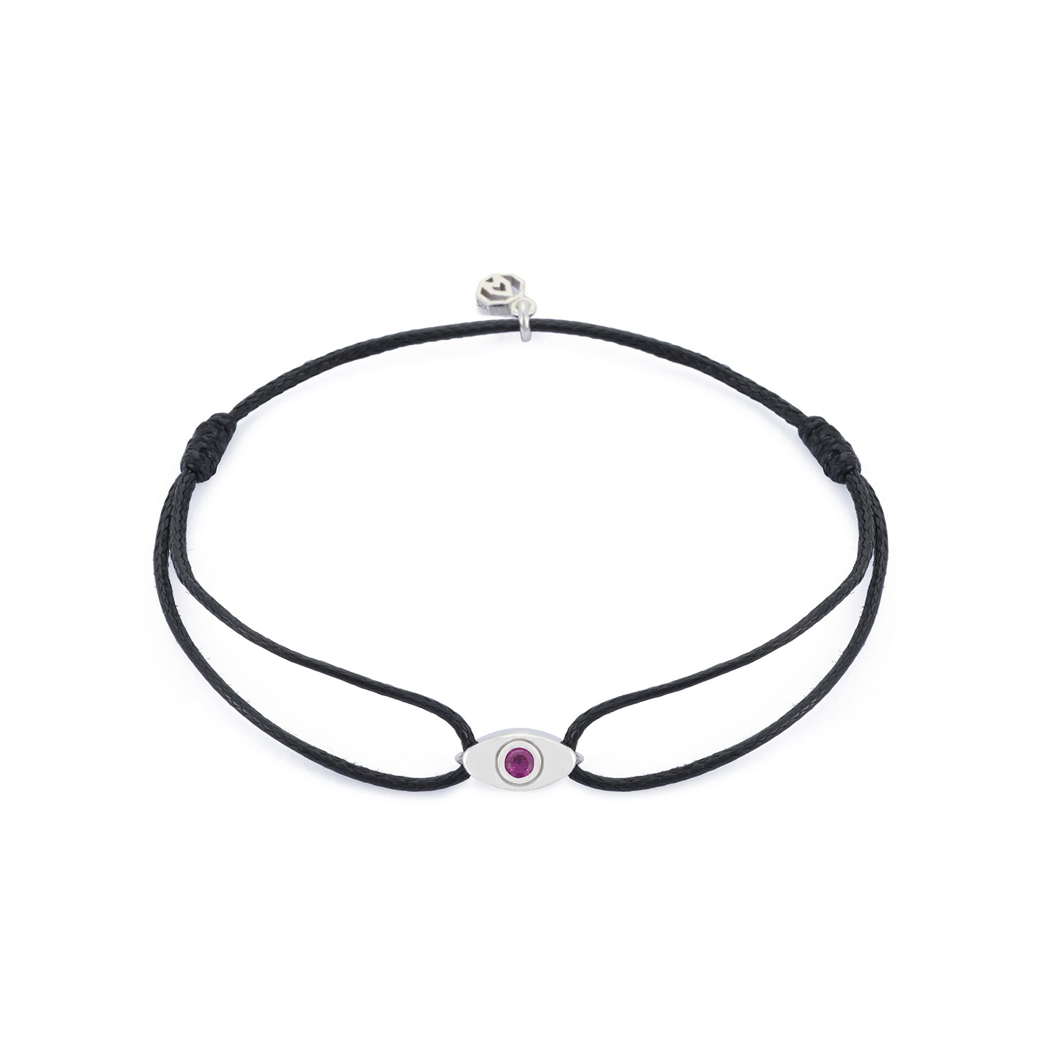 Pink Eye Bracelet in Silver