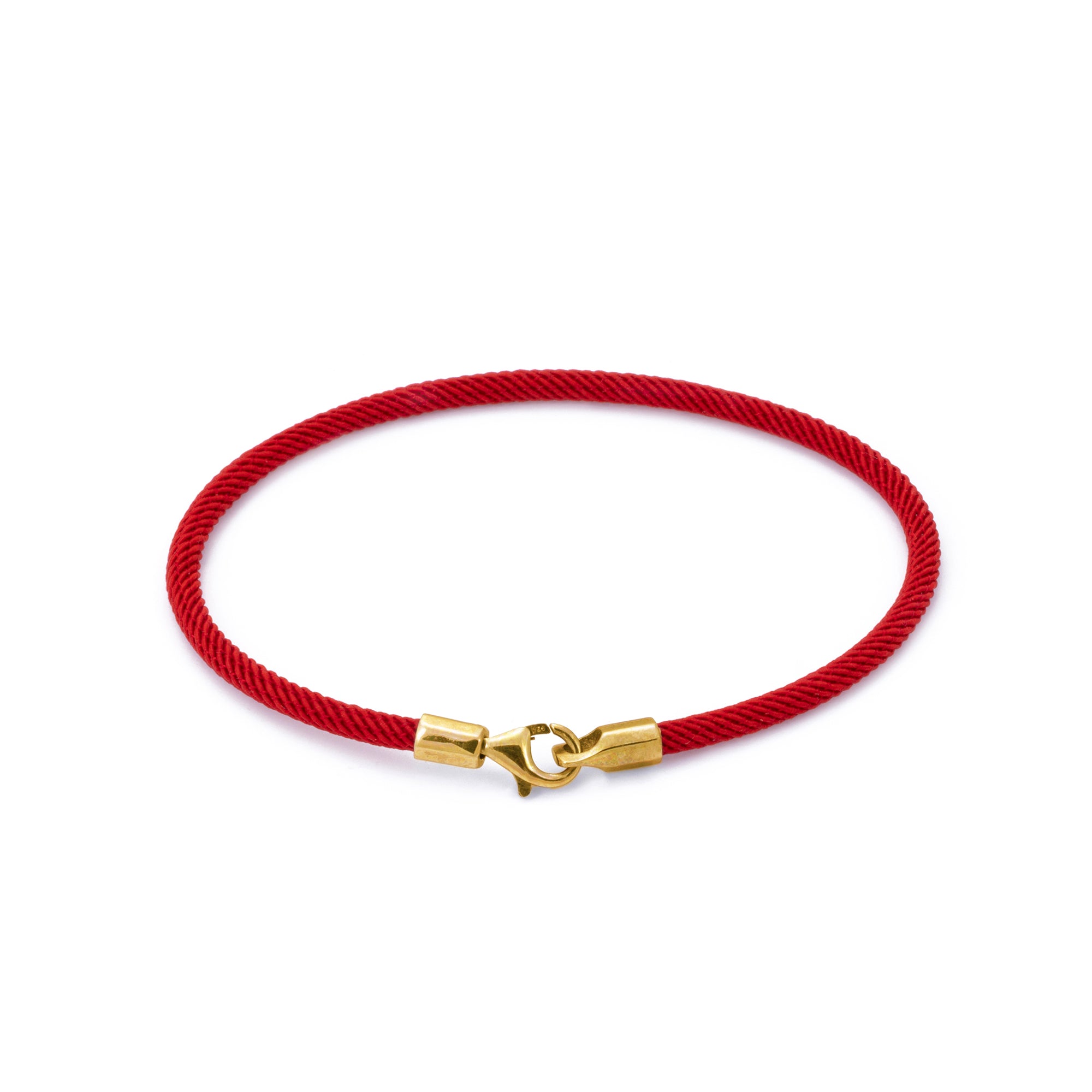 Red Woven Bracelet in Gold