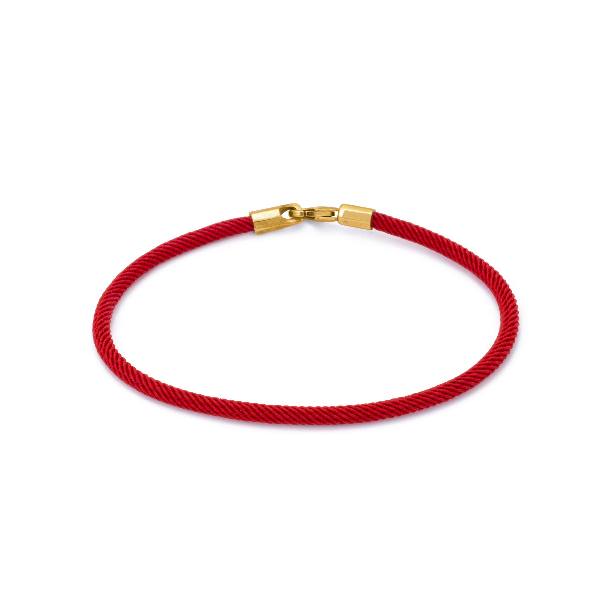 Red Woven Bracelet in Gold