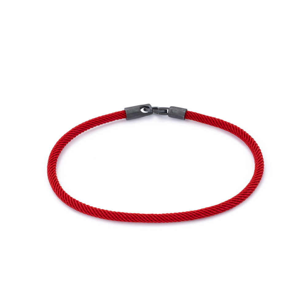Red Woven Bracelet in Oxide