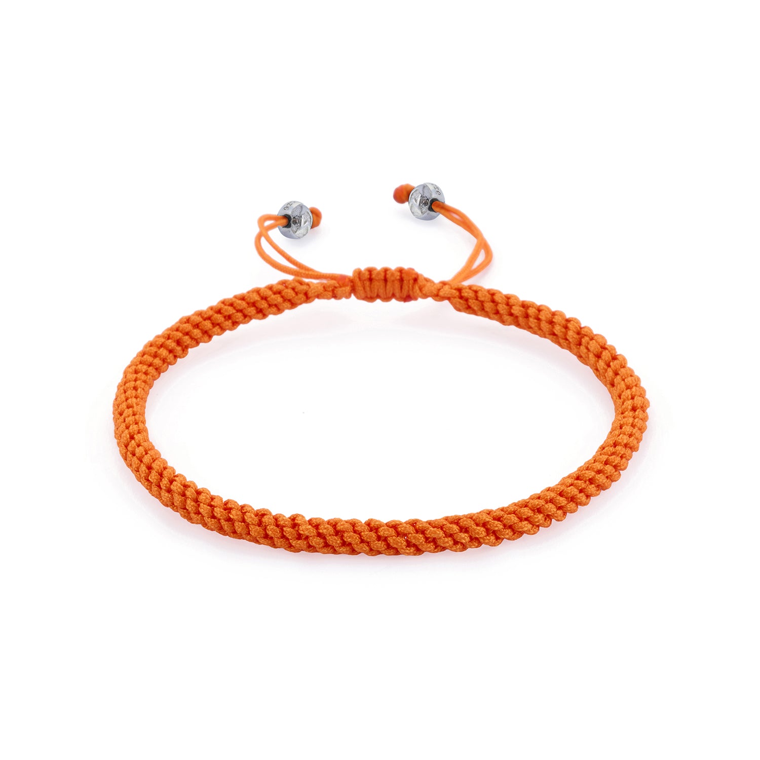 Orange Knot Bracelet in Silver