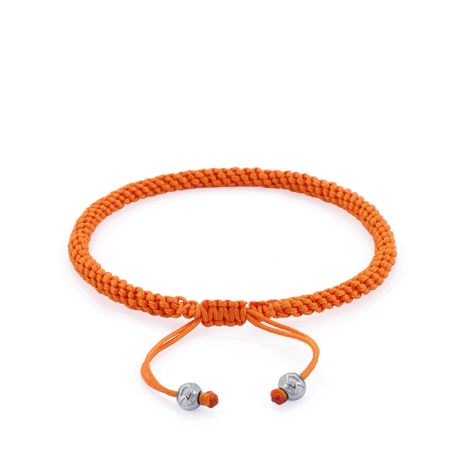 Orange Knot Bracelet in Silver