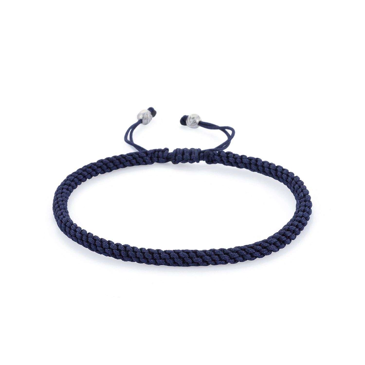 Navy Blue Knot Bracelet in Silver