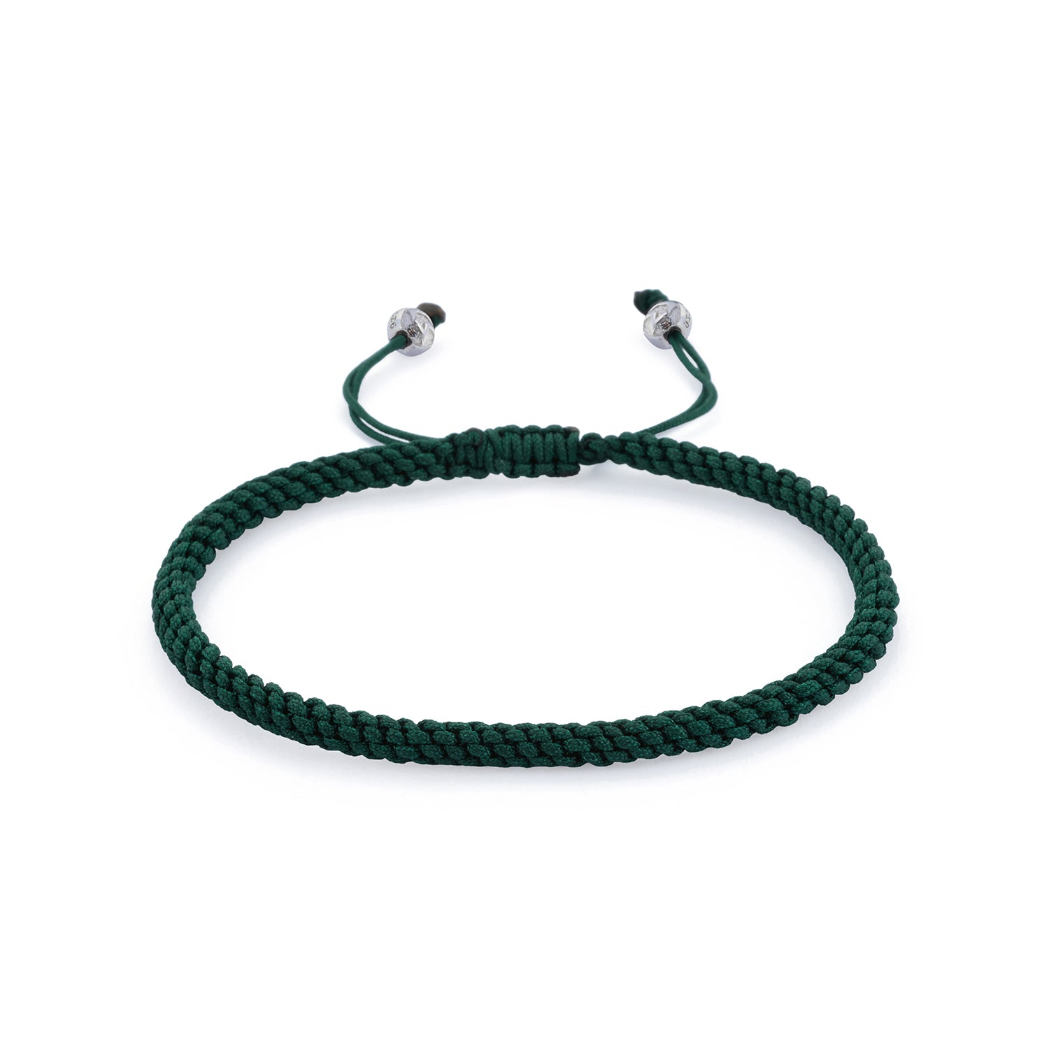 Green Knot Bracelet in Silver