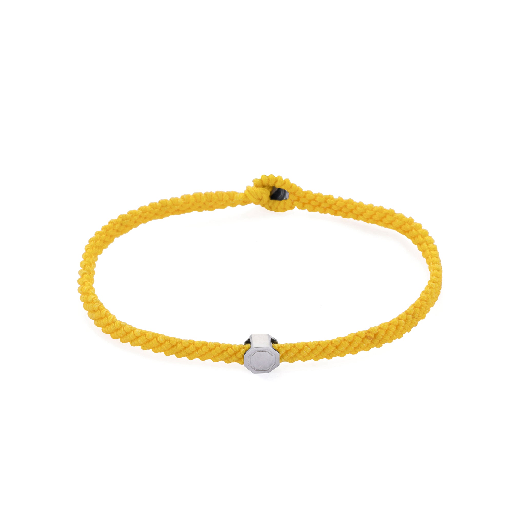 Yellow Macrame Bracelet in Silver