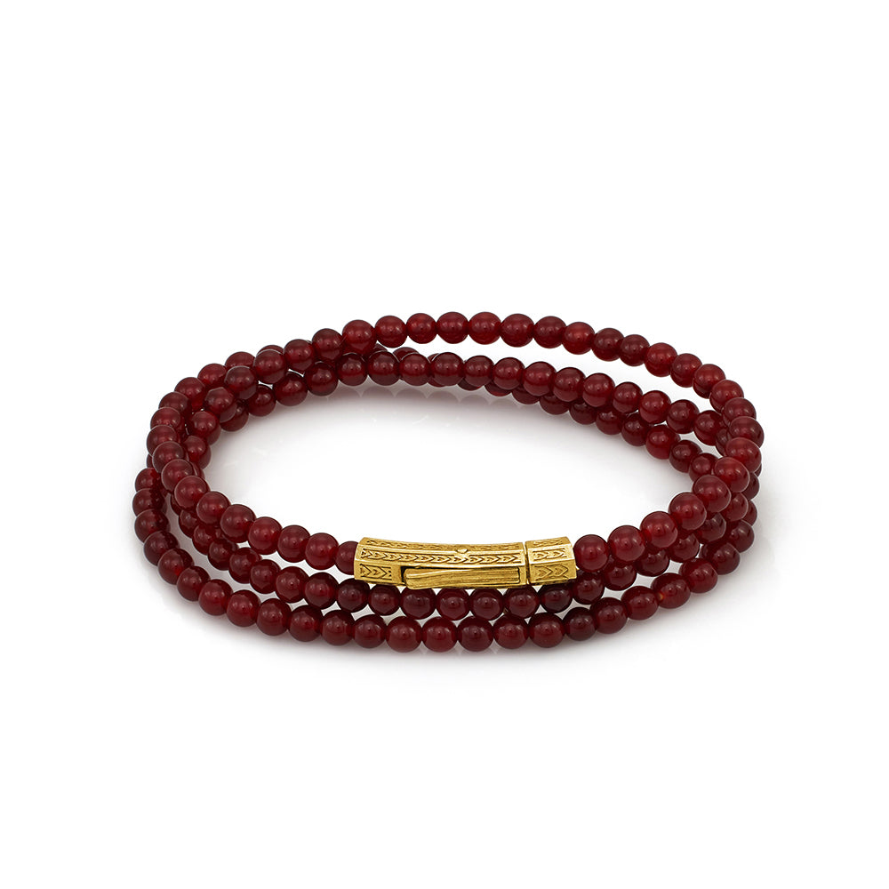 Triple Agate Bracelet in Gold