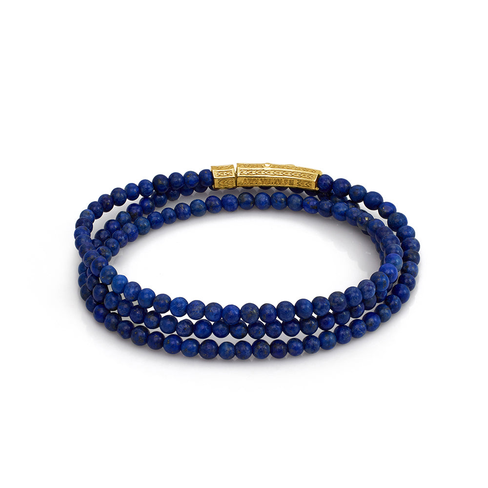 Triple Lapis Bracelet in Gold