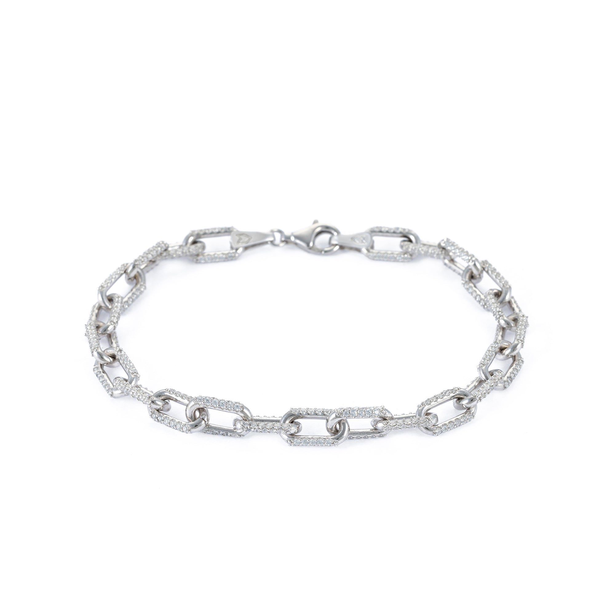 White Stone Forsa Bracelet in Silver