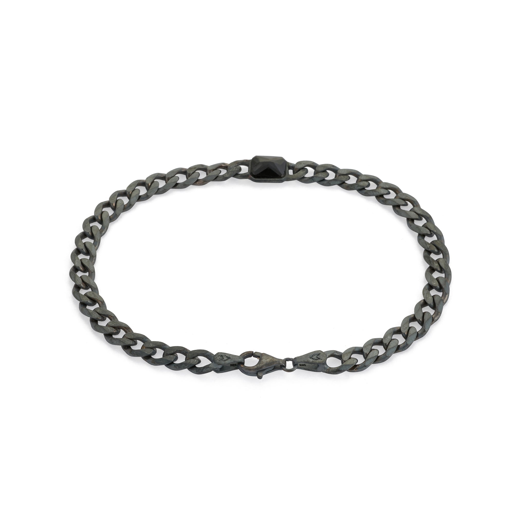 Black Baguette Bracelet in Oxide