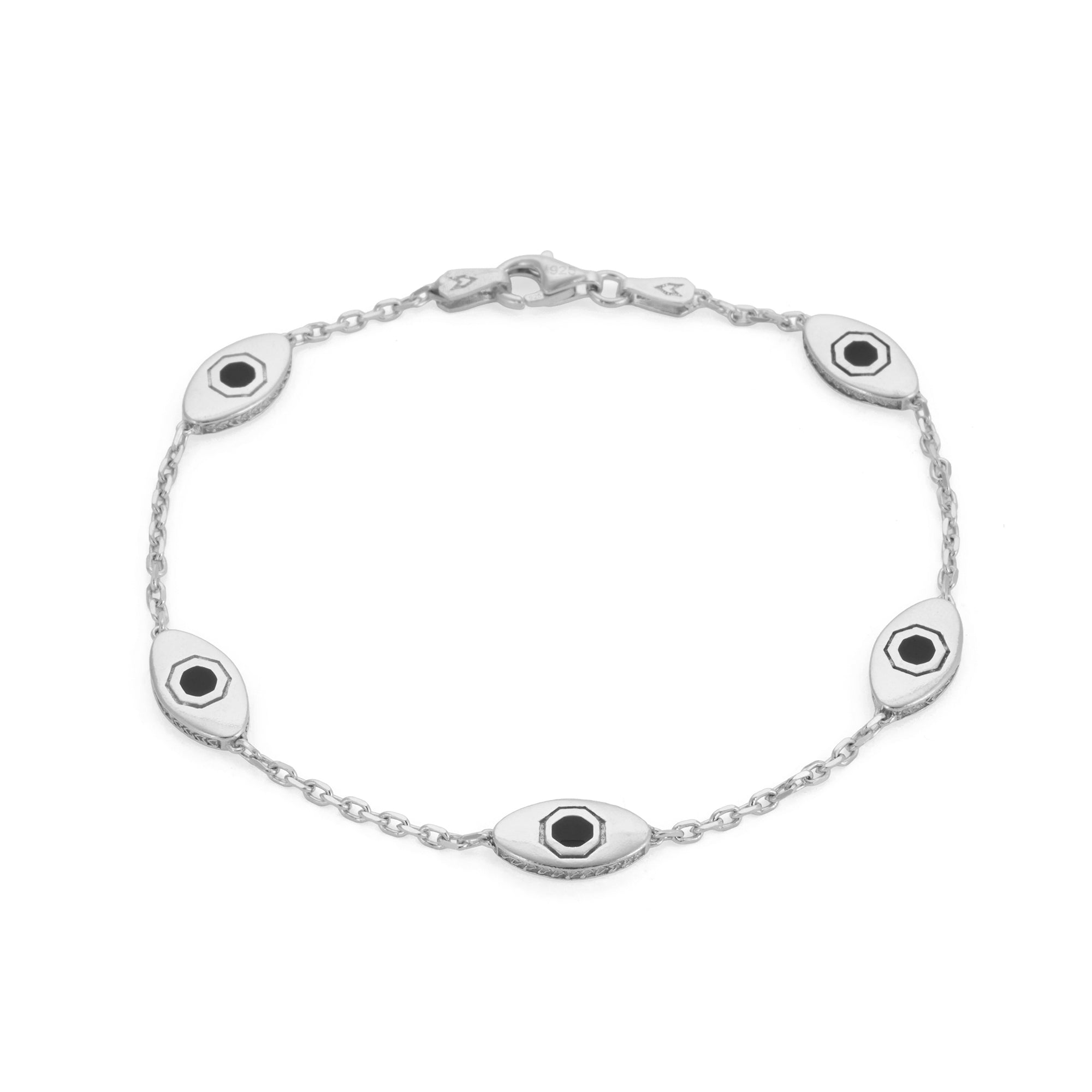 Black Eye Bracelet in Silver