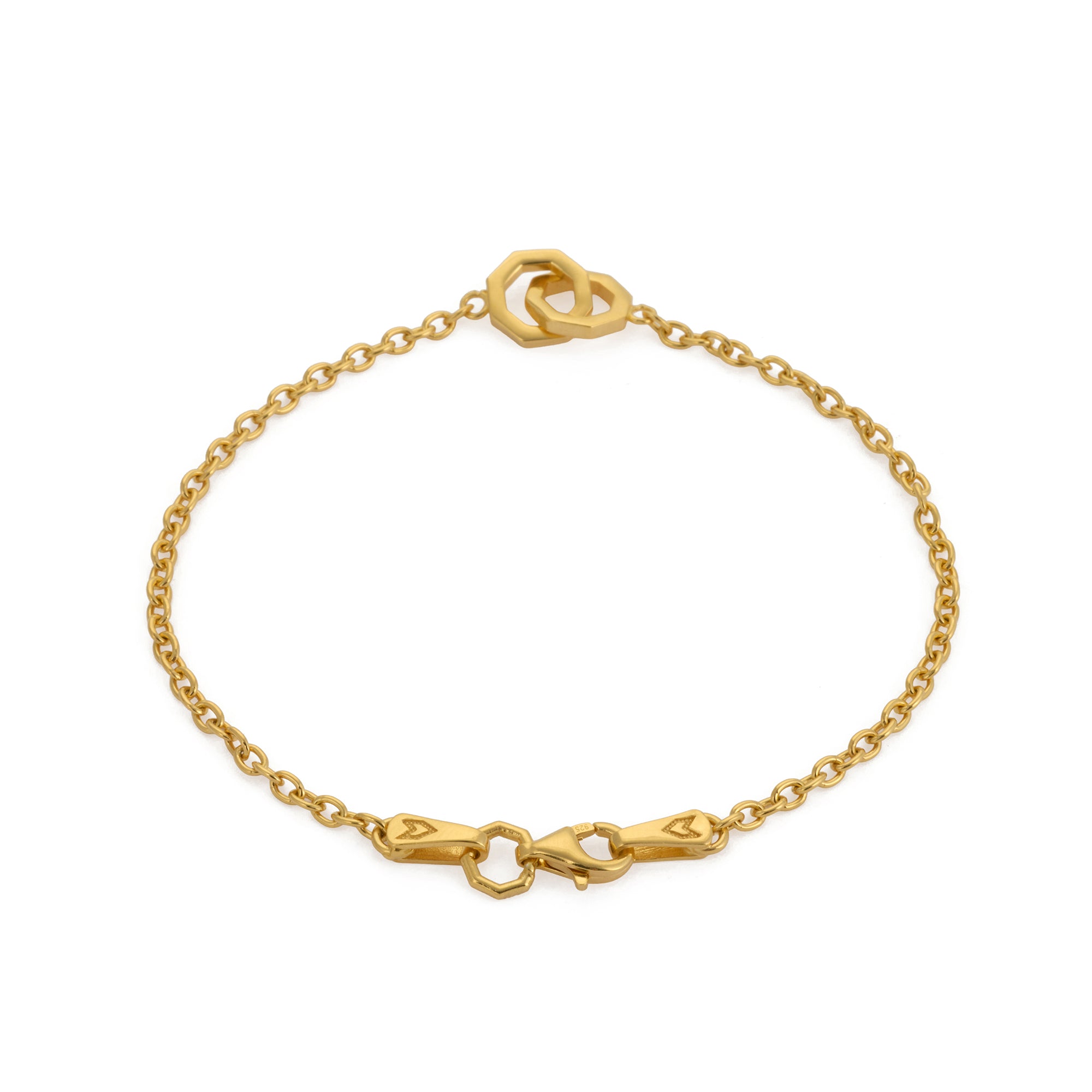 Couple Octagon Bracelet in Gold