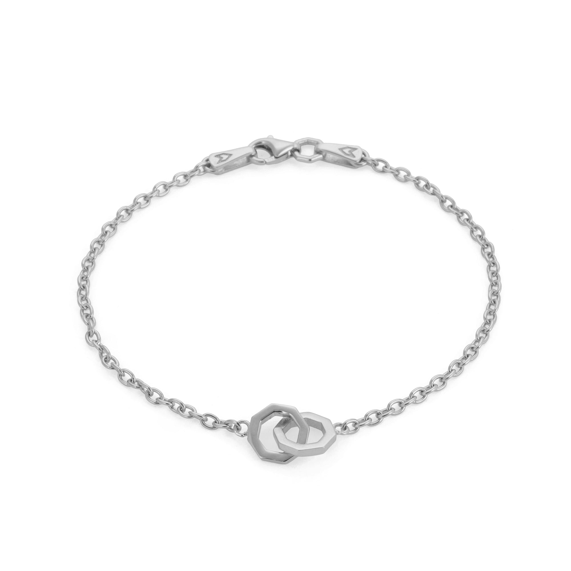 Couple Octagon Bracelet in Silver