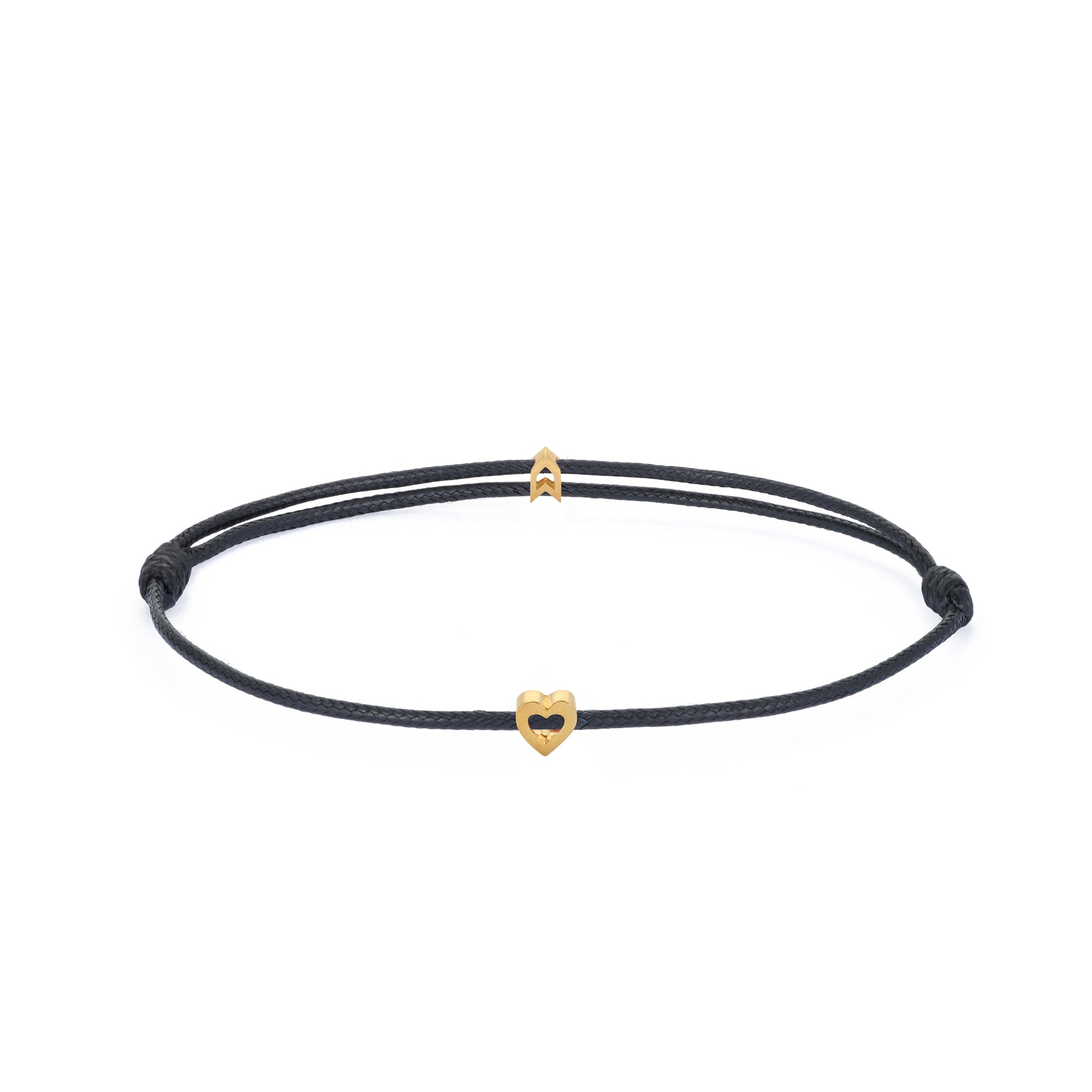 Black Heart Chance Bracelet in Gold