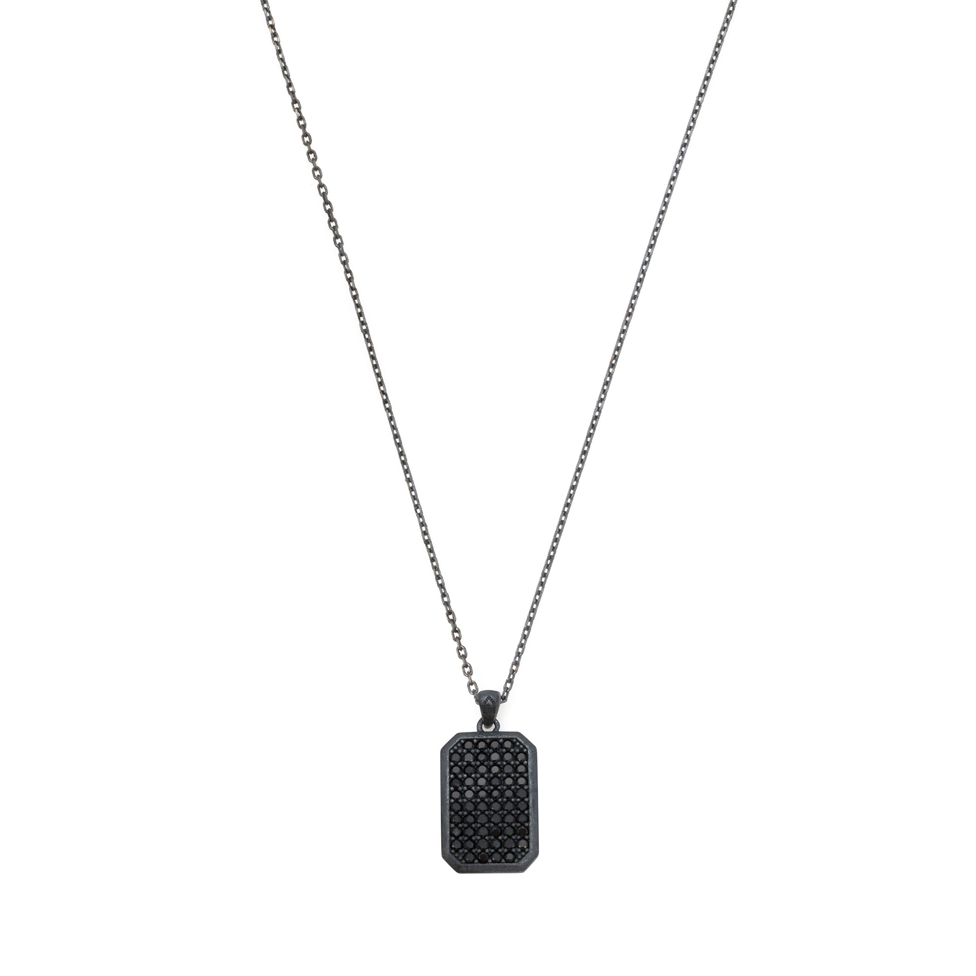 Octa Black Pave Necklace in Oxide
