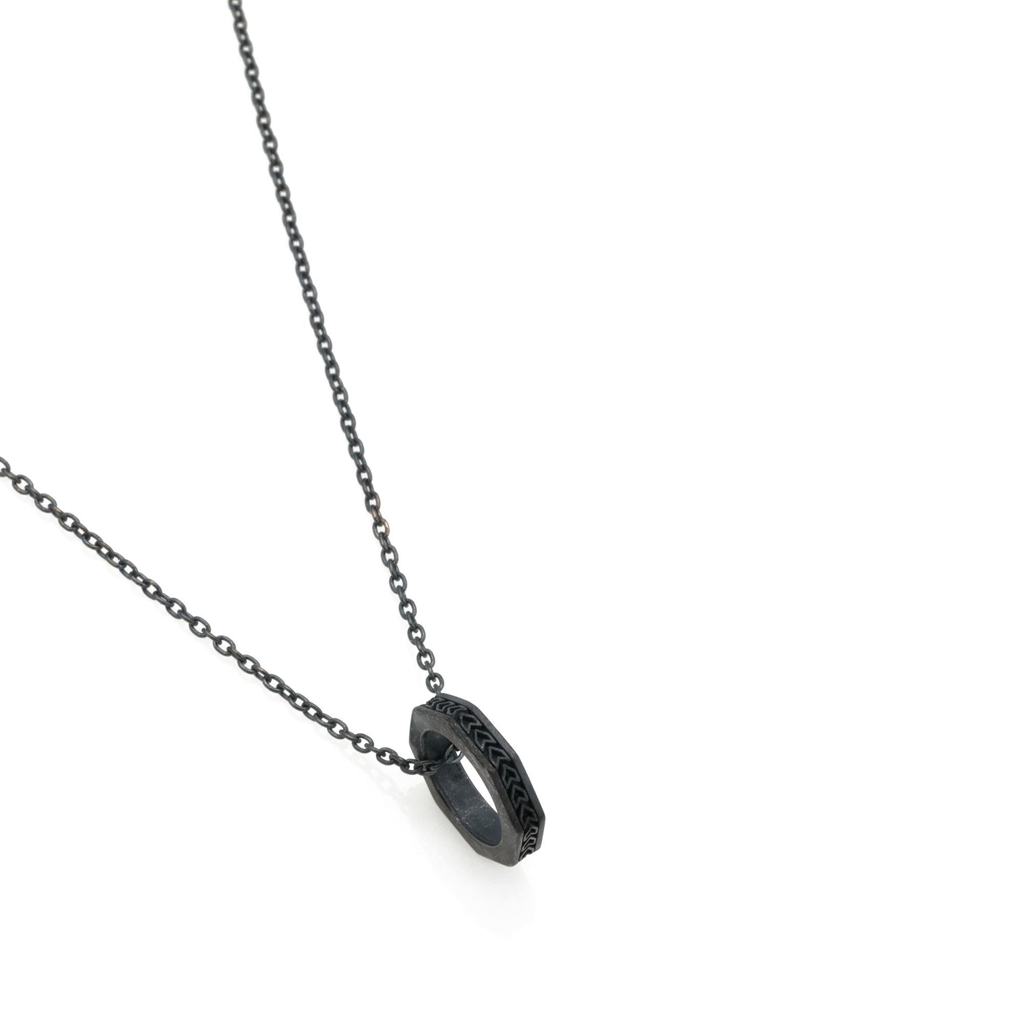 Ring Necklace in Oxide