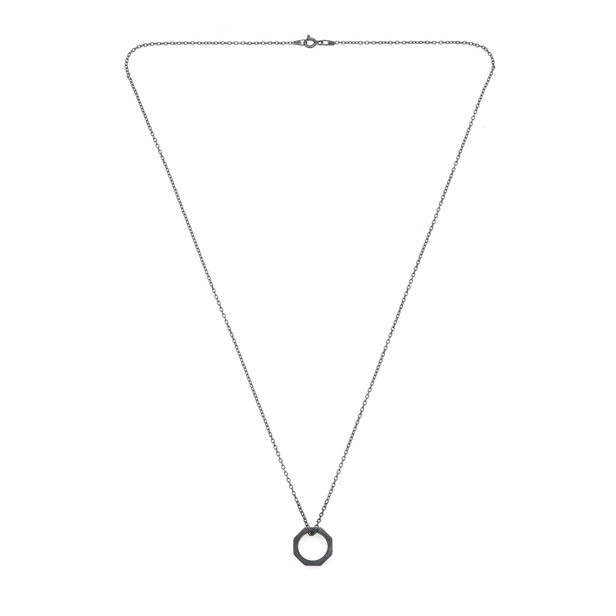 Ring Necklace in Oxide