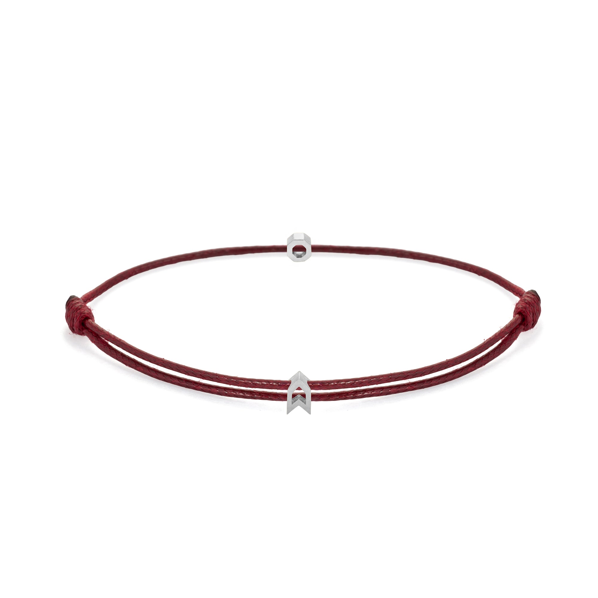 Claret Red Chance Bracelet in Silver
